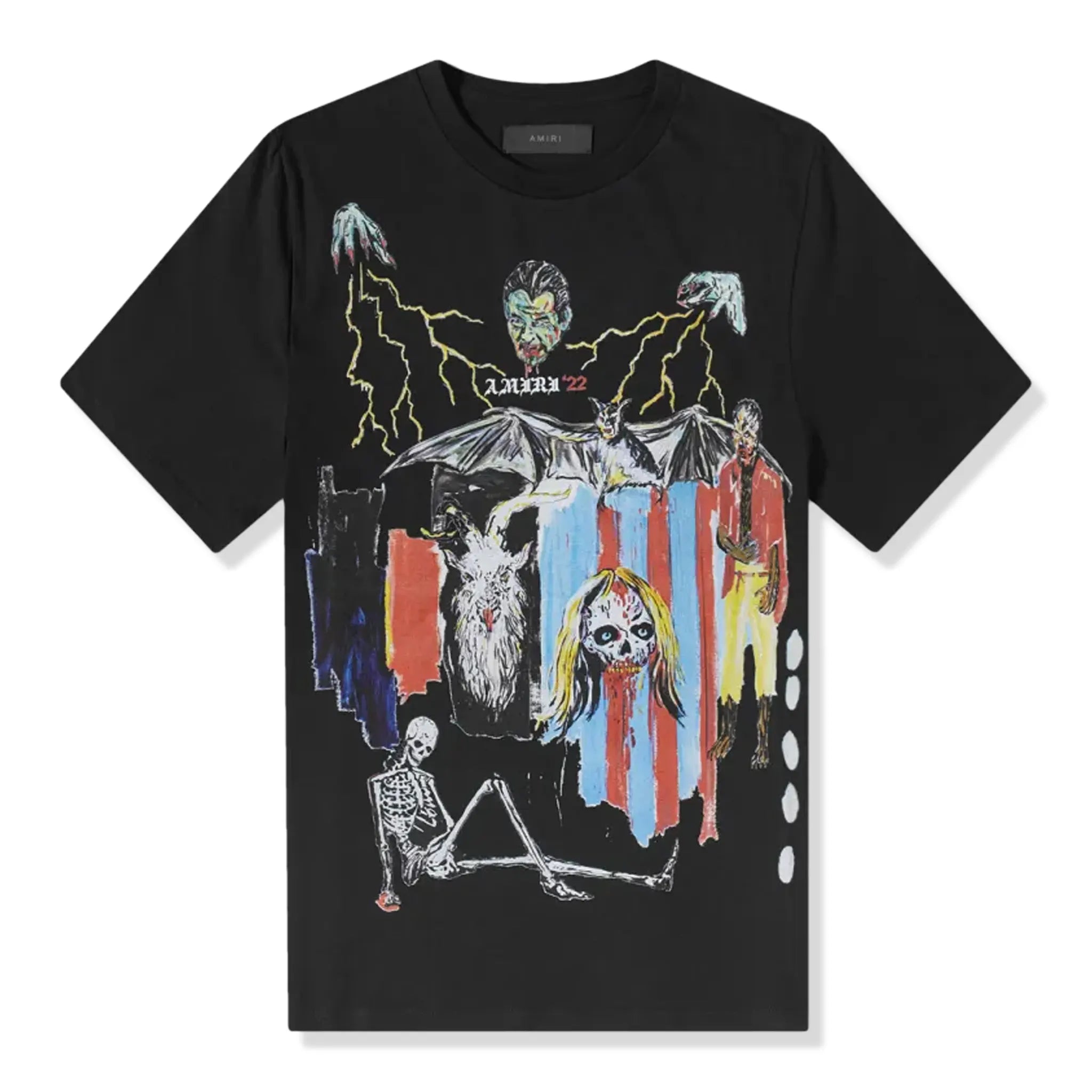 Amiri Wes Lang Blood 38' Black Graphic T-Shirt for Men - Streetwear Fashion & Casual Wear
