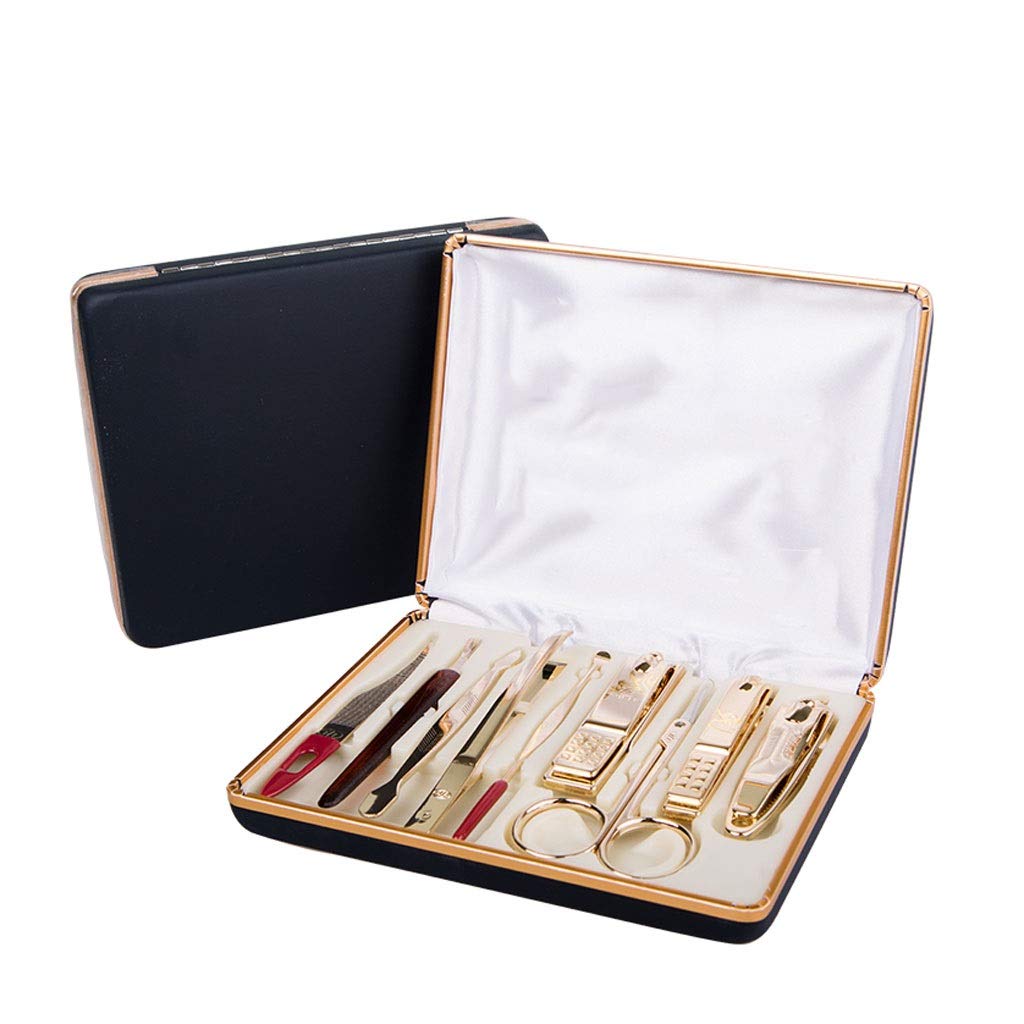Premium Stainless Steel Nail Clippers & Pedicure Kit - 9-Piece Manicure Set with Nail File, Beauty Scissors & Travel Case for Home, Salon & On-the-Go Grooming