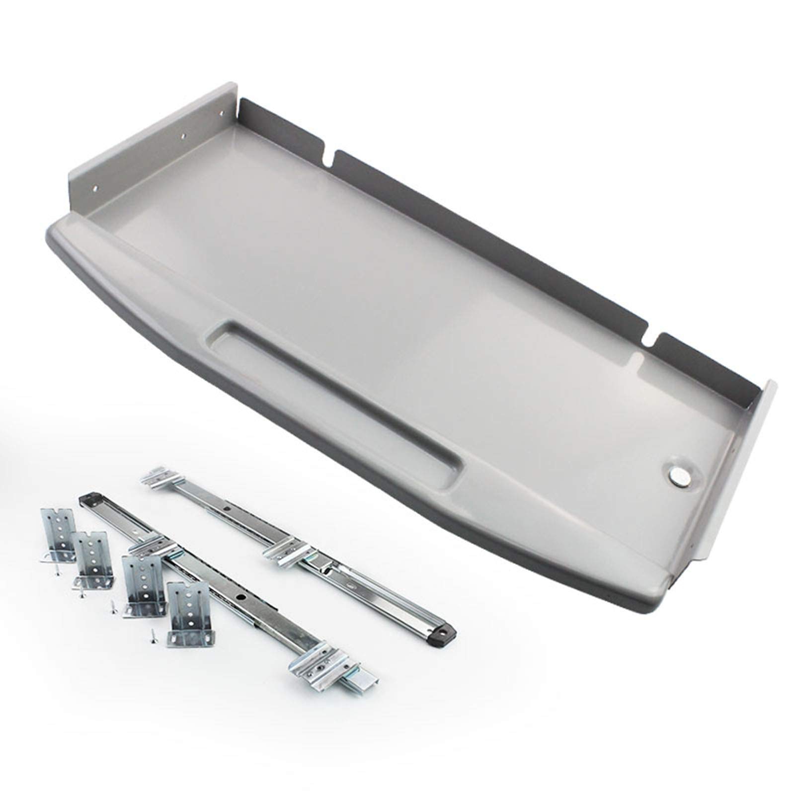 Adjustable Metal Keyboard Tray - Sliding Under Desk Computer Keyboard Drawer with Easy Installation | Ergonomic Office Workspace Solution for Home & Office Desks