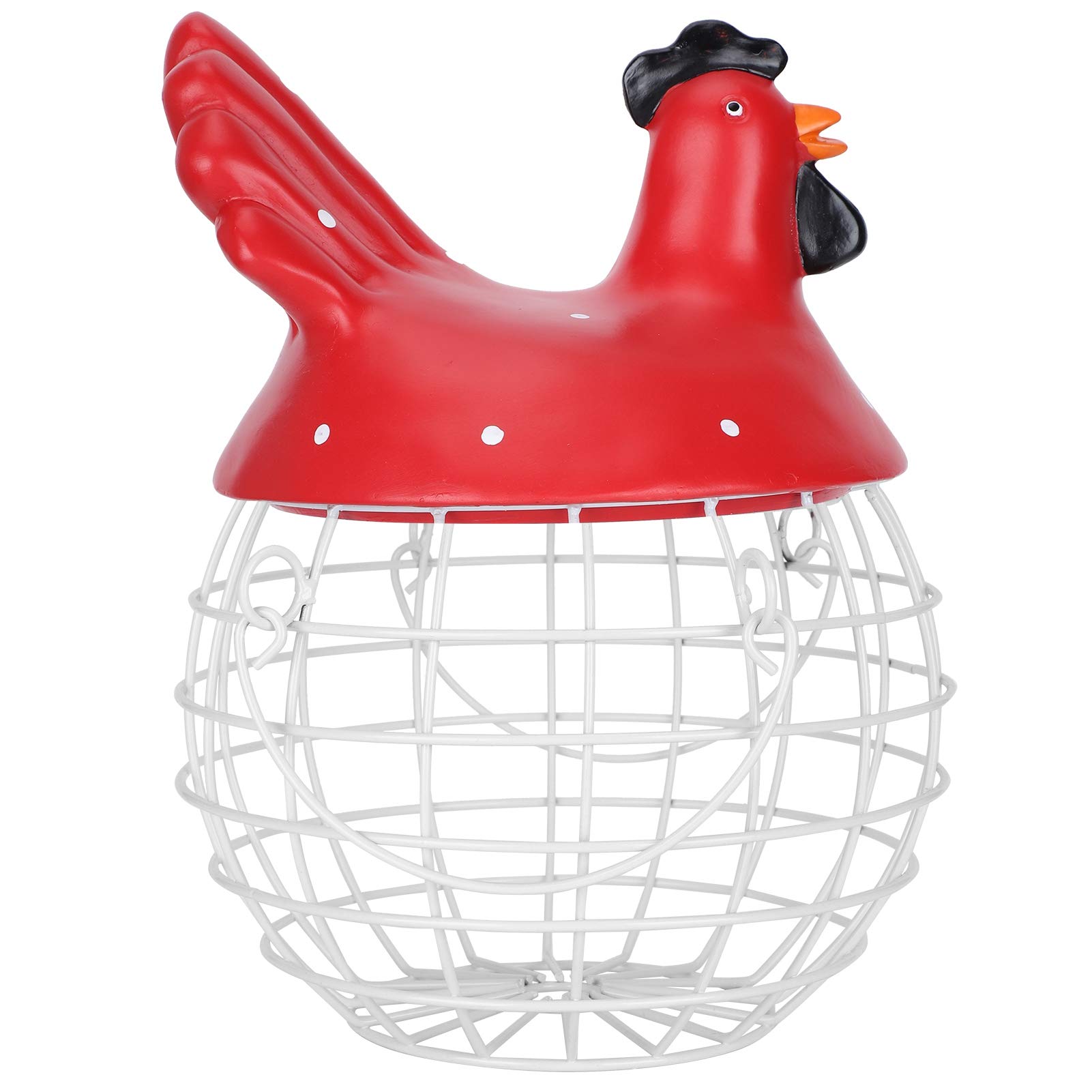 Chicken-Shaped Egg Storage Basket - Durable & Cute Egg Holder for Kitchen Countertop, Pantry, Refrigerator - Perfect for Farmhouse Decor & Easter Egg Display (Red)