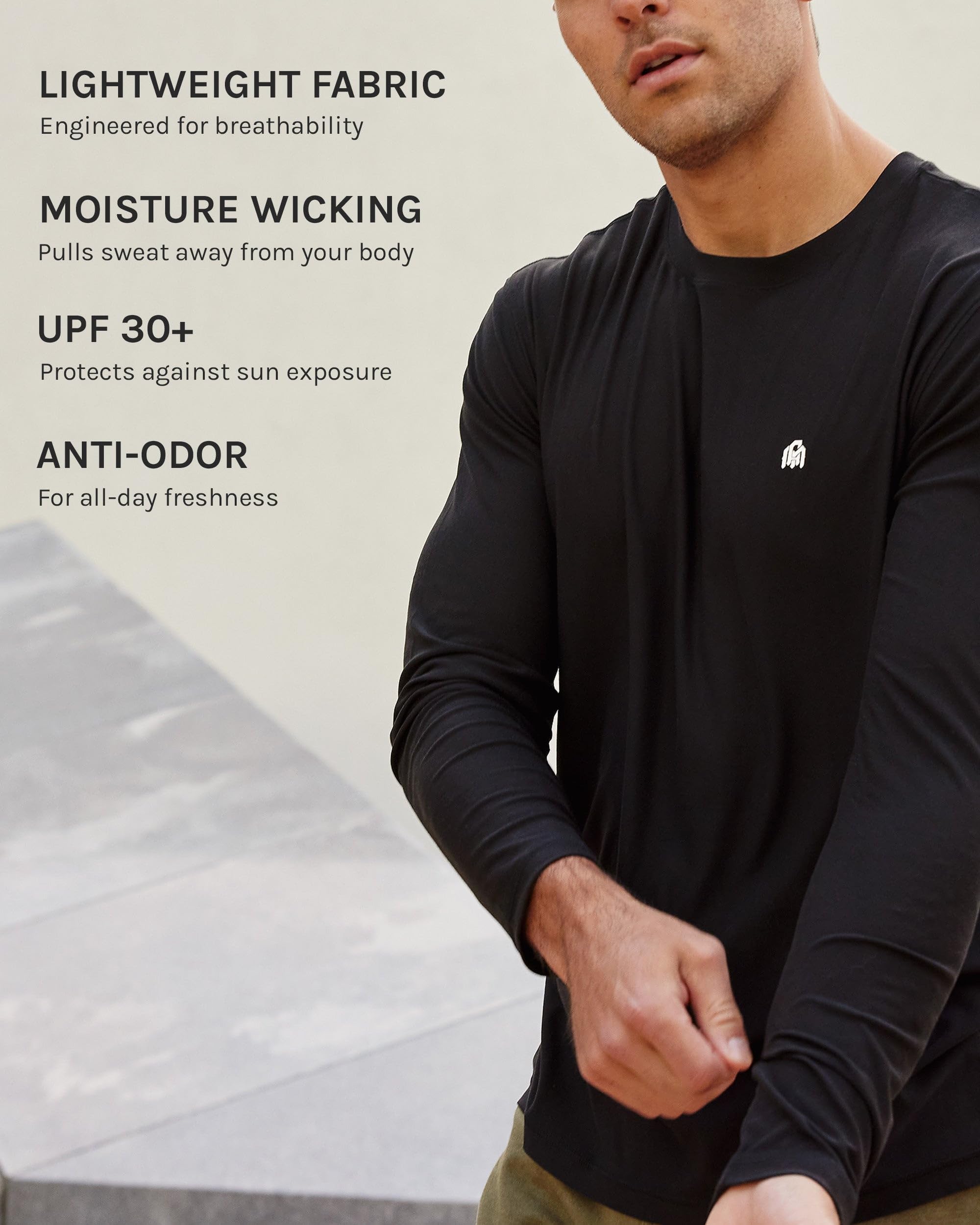 Men's Long Sleeve Athletic Shirt - Dri-Fit Performance Workout Tee (Sizes S-4XL) | Gym, Running & Outdoor Sports Apparel