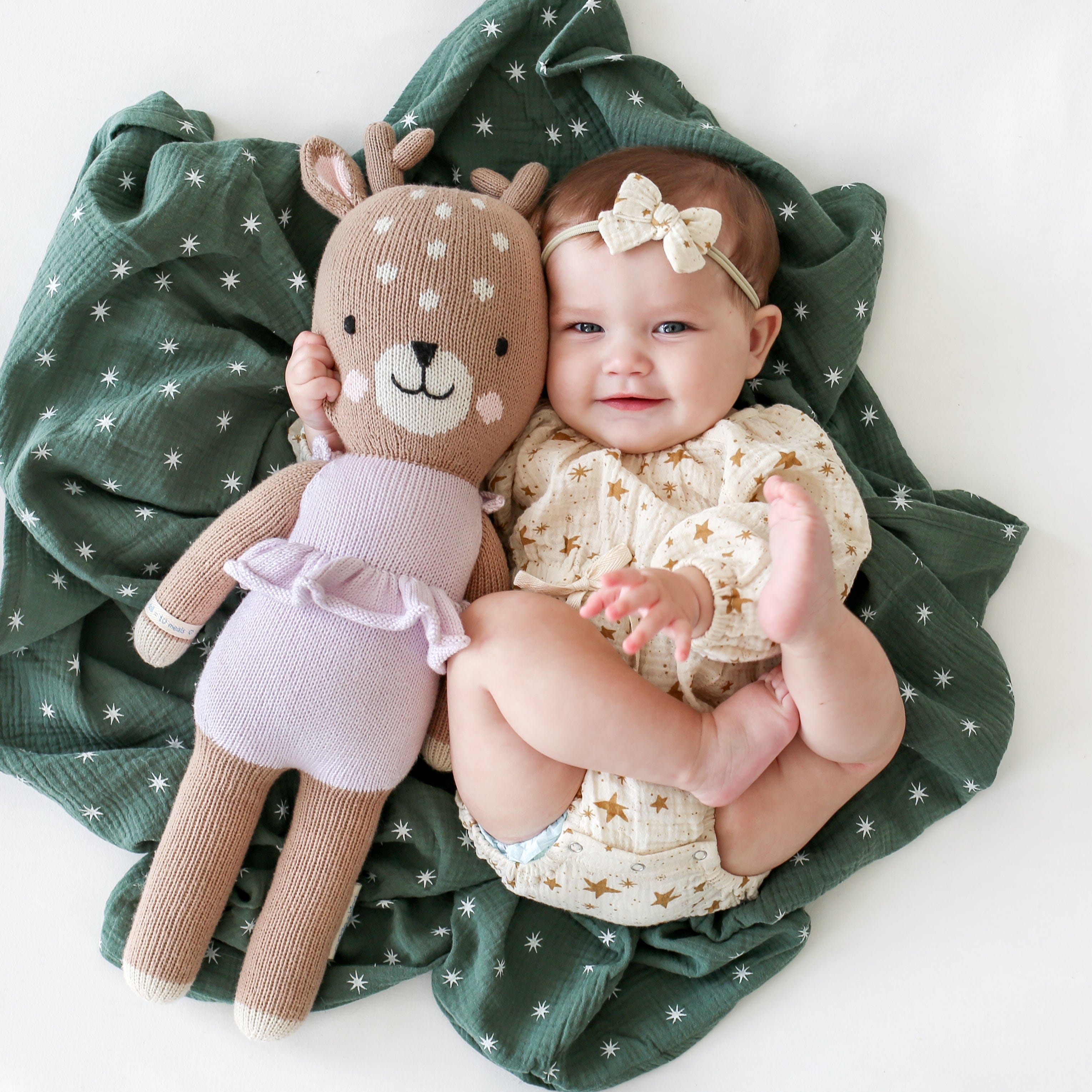 Cuddle+Kind Violet the Fawn Plush Stuffed Animal Toy - Soft & Huggable Deer Doll for Kids & Toddlers - Perfect for Cuddling, Gifts, and Nursery Decor
