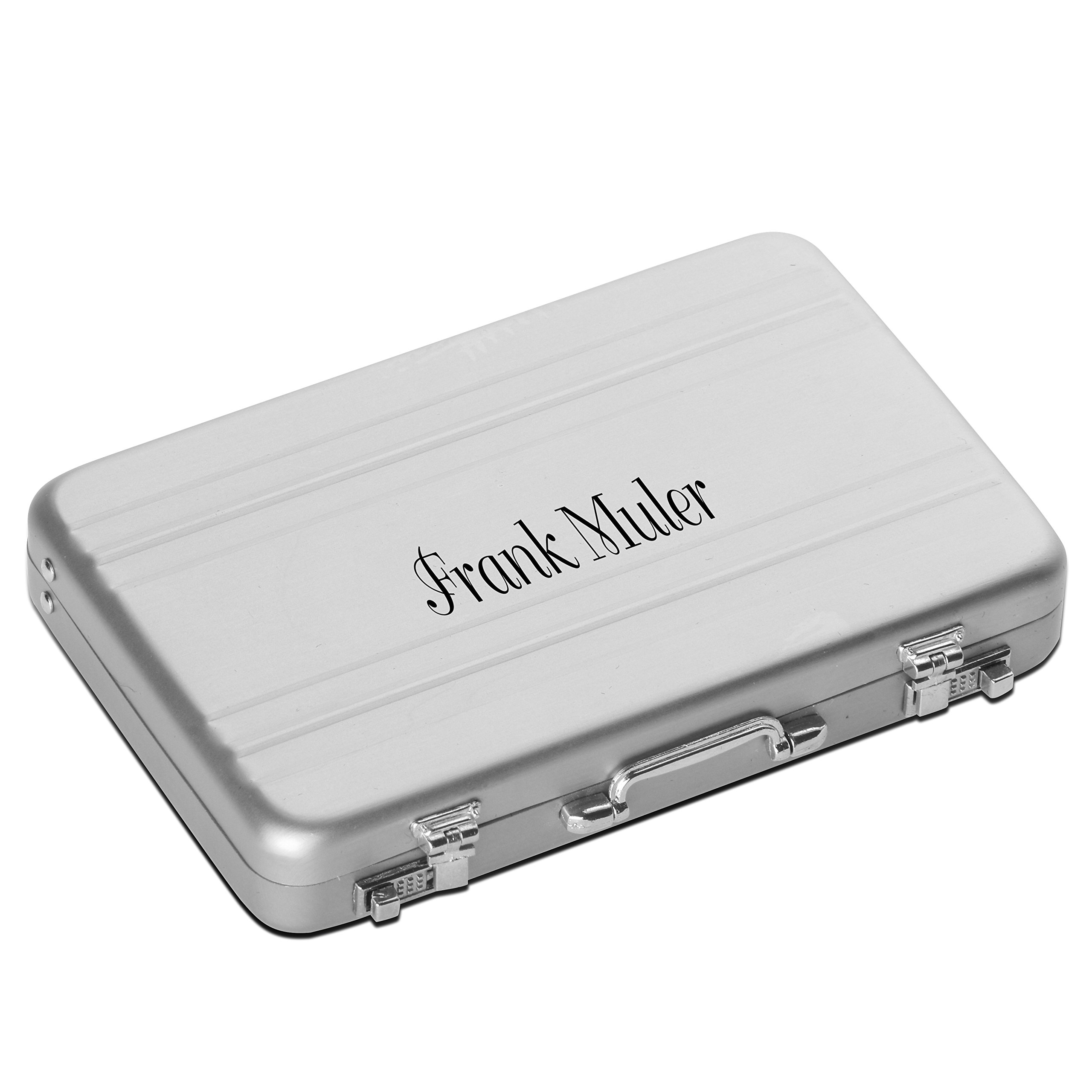 Personalized Engraved Aluminum Alloy Business Card Holder - Custom Name/Logo Credit Card Case for Travel & Office (Silver) - Perfect Corporate Gift & Professional Accessory
