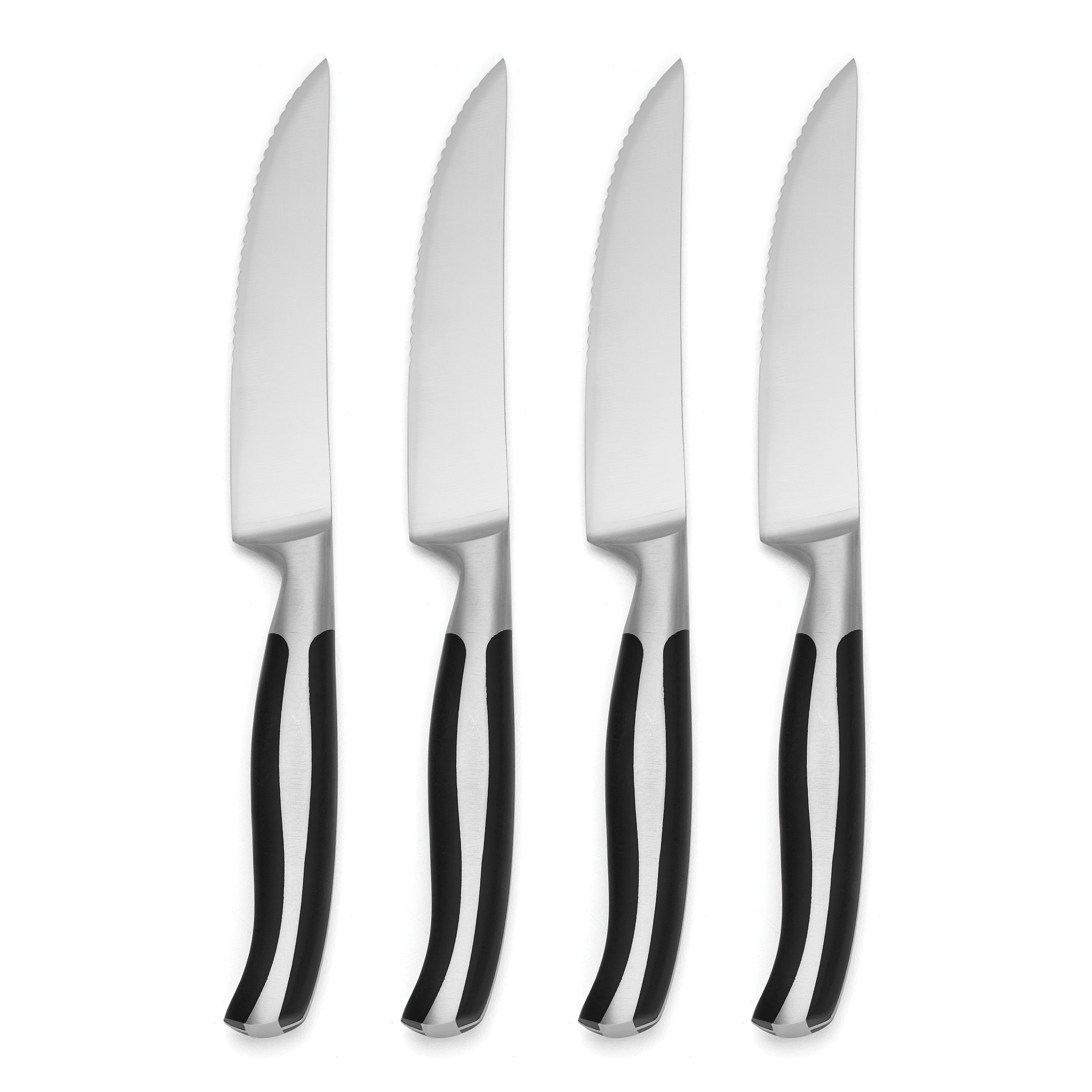 Premium 4-Piece Contour Steak Knife Set - High-Quality Stainless Steel Blades for Perfect Slicing - Ideal for Steak Dinners, BBQ Parties & Gourmet Cooking
