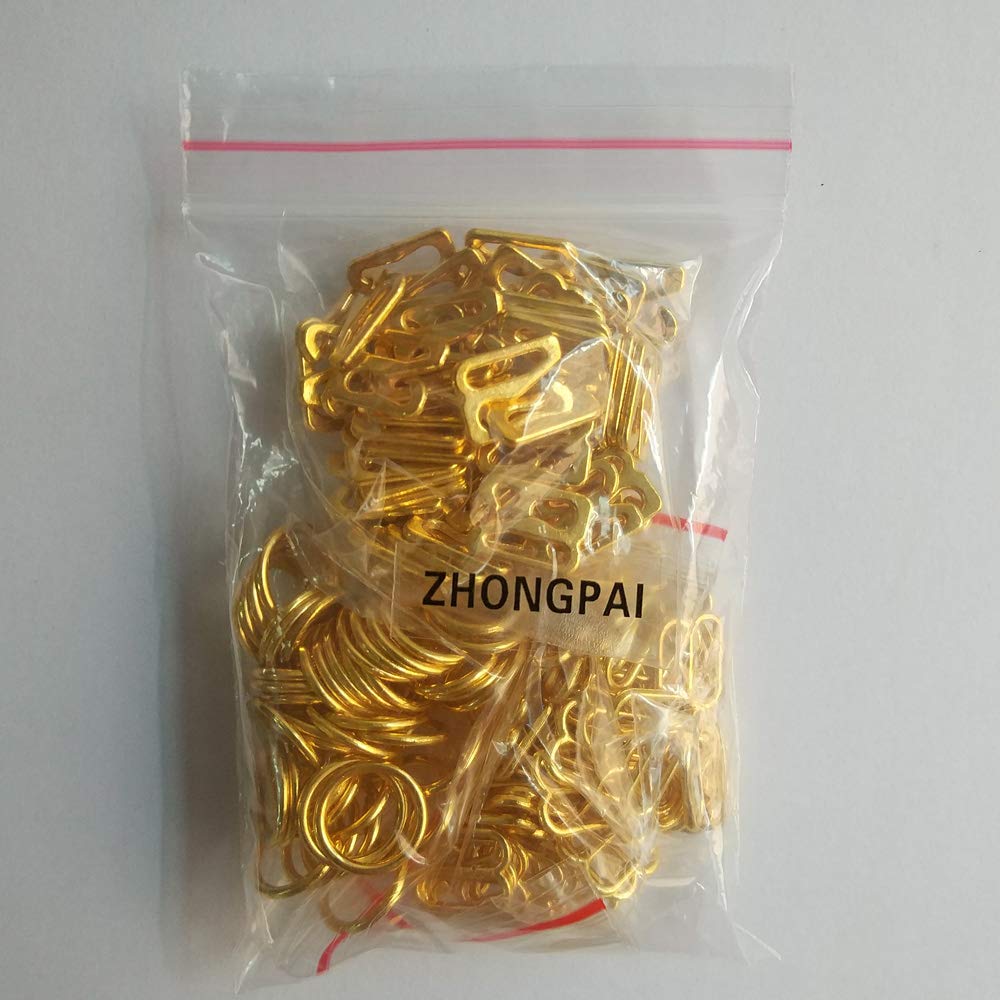 150-Piece Metal Lingerie Adjustment Strap Slides - Gold Sewing Clips & Bra Hook Clasps (10mm) for DIY Lingerie Repair & Underwear Strap Replacement - Perfect for Sewing, Crafting & Wardrobe Fixes