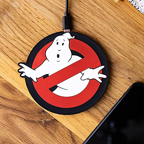 Numskull Official Ghostbusters 10W Fast Qi Wireless Charger Pad - Compatible with All Qi Devices | Perfect for Home, Office & Car Charging