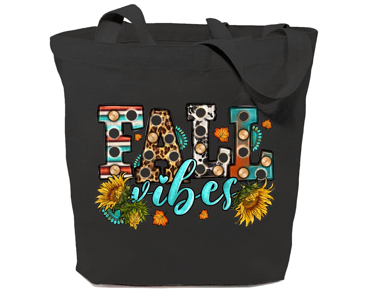 Stylish Sunflower Canvas Tote Bag for Women - Fall Aesthetic Cowhide Leopard Print Boho Reusable Grocery Shopping Bag | Perfect for Farmers Market, Beach Trips & Everyday Use