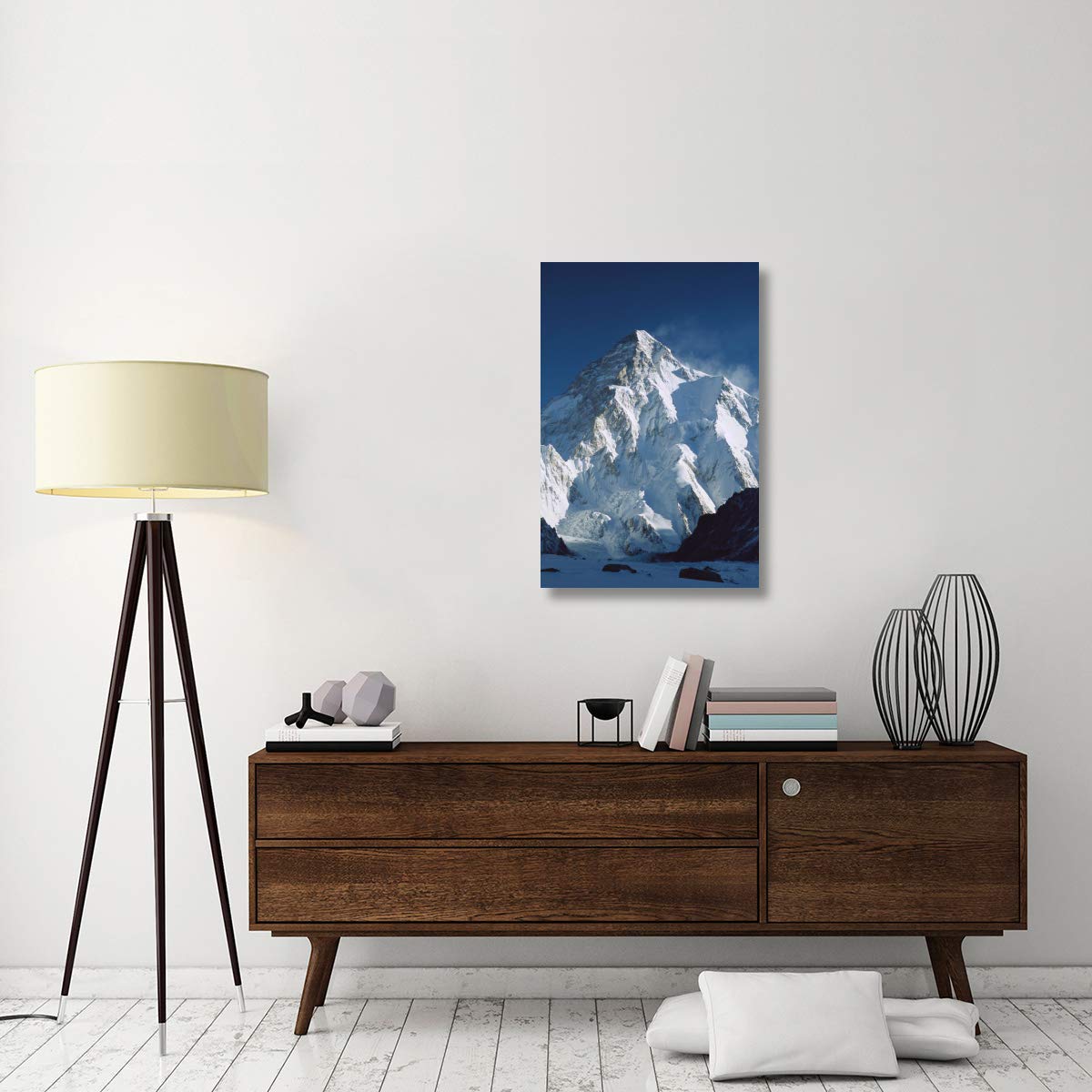 Global Gallery K2 at Dawn Canvas Art Print - 24x36 Inches - Stunning Mountain Landscape from Camp Below Broad Peak, Godwin Austen Glacier, Pakistan - Perfect for Living Room, Office & Home Decor