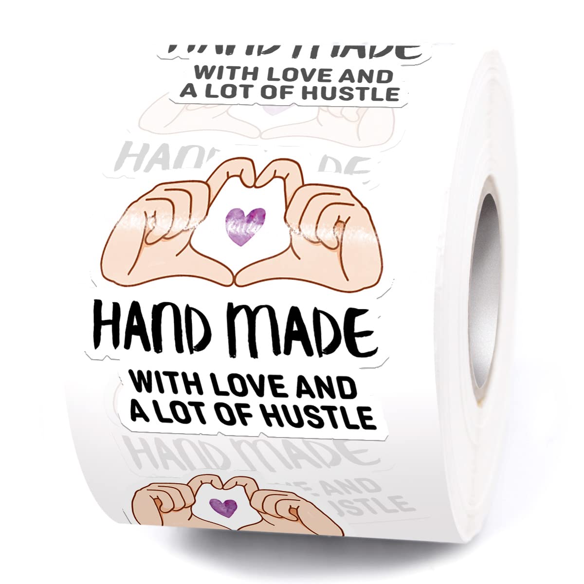 Cute Handmade Small Business Stickers - 500 PCS Pack of Thank You Stickers, Package Stickers for Small Shops | Handcrafted with Love | Perfect for Etsy Sellers, Small Business Packaging & Gift Wrapping