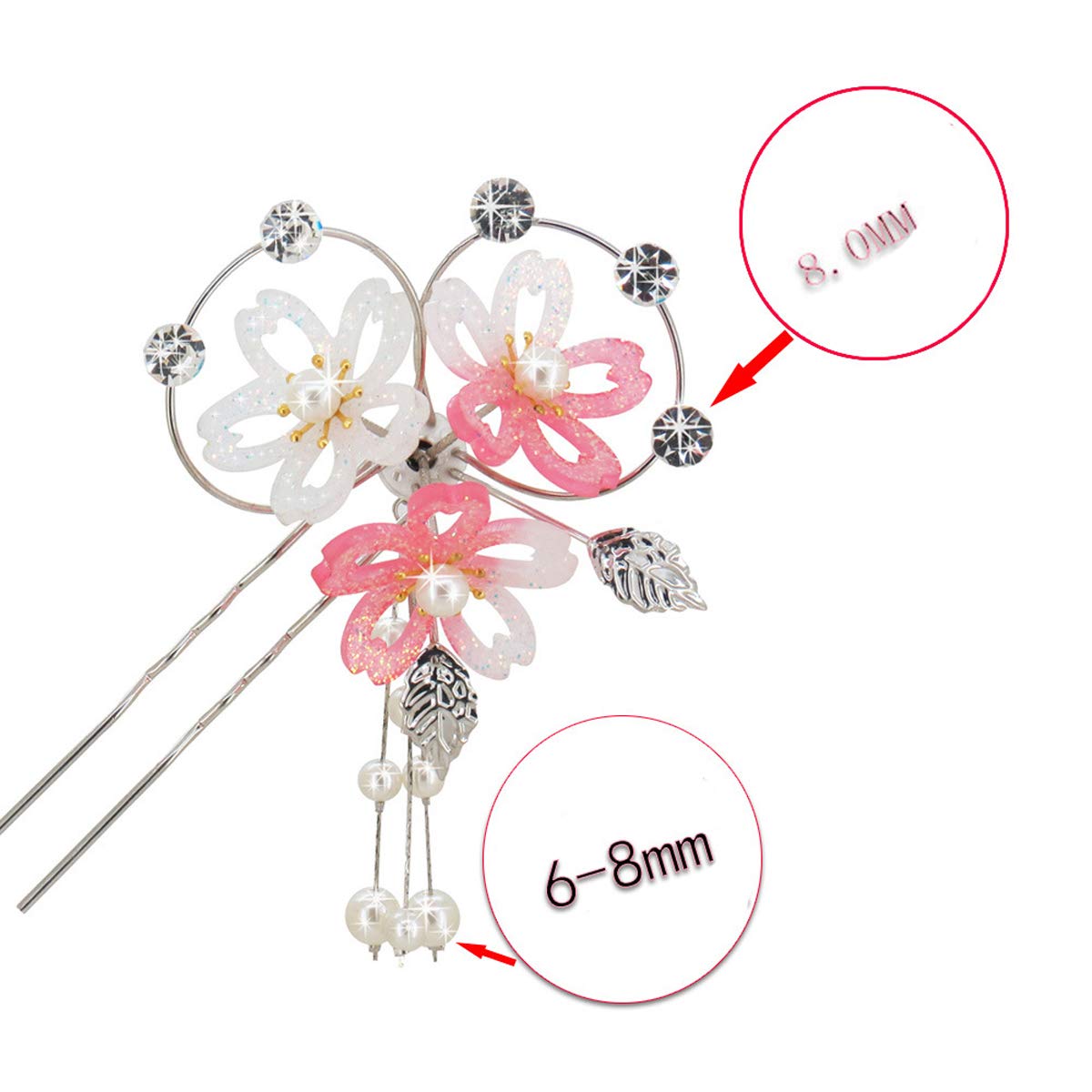 Faux Pearl Hair Stick - 2-Prong Acrylic Hairpin for Women | Wedding & Party Accessory
