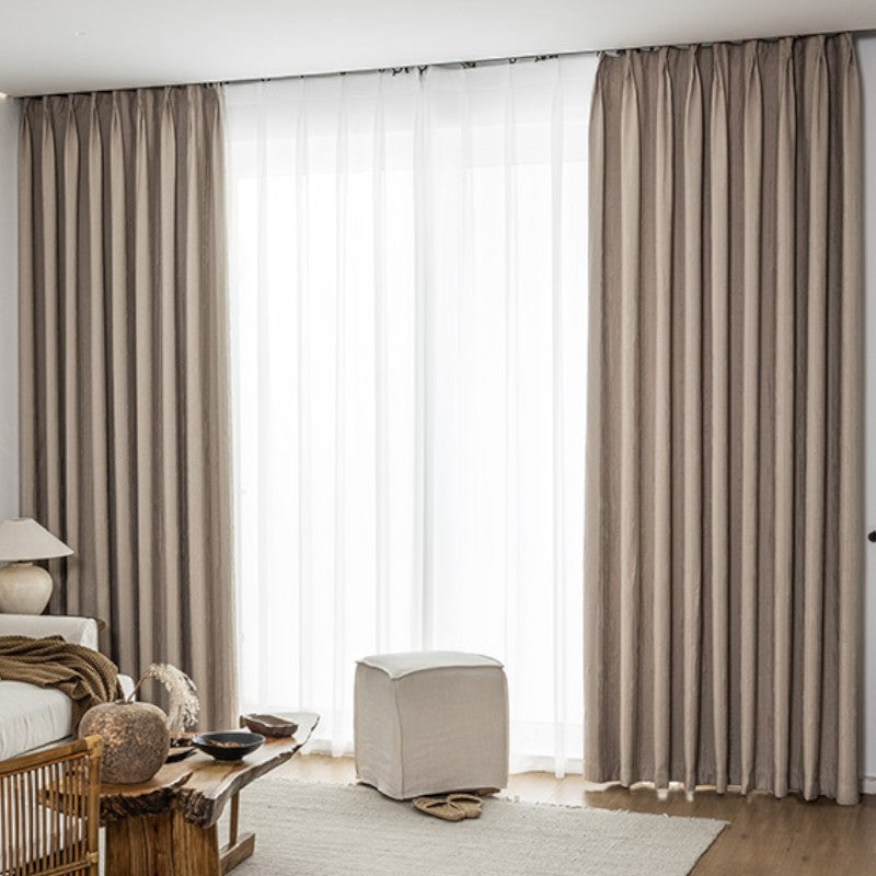 Elsie Embossed Jacquard 100% Blackout Custom Curtains - Thermal Insulated Window Drapes for Bedroom & Living Room - Noise Reducing Room Darkening Curtain Panels