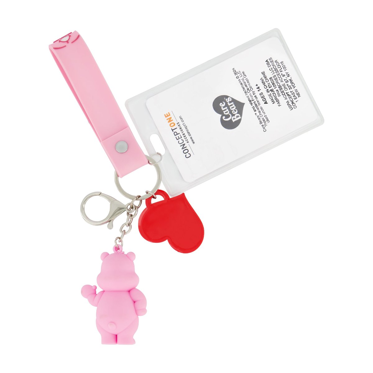 Care Bears Charm Lanyard Keychain & Card Holder Set - Cute ID Badge Holder for School, Work, Events & Conventions