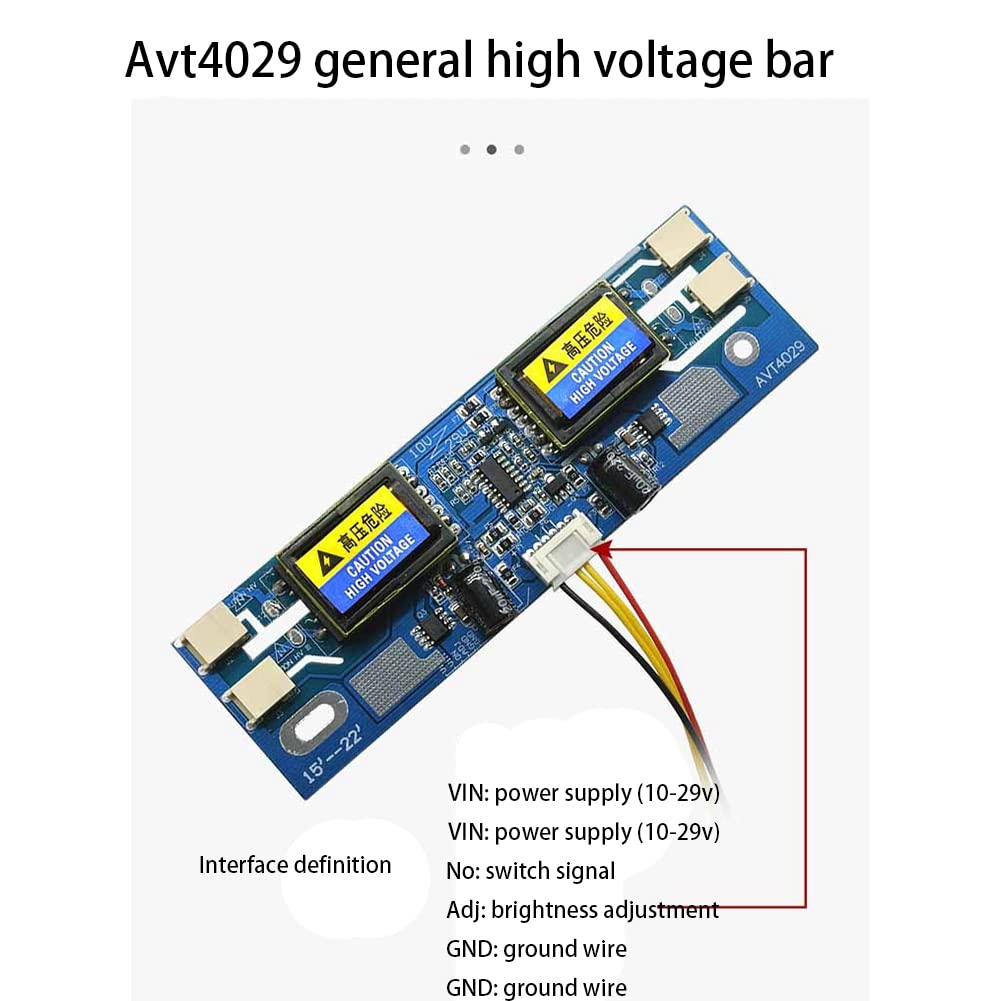 Universal CCFL Inverter for 15-22 Inch LCD Monitors - 4 Lamp High Pressure Board with 10V-29V Output - Compatible with Small Port Displays | Perfect for Monitor Repair & Backlight Replacement