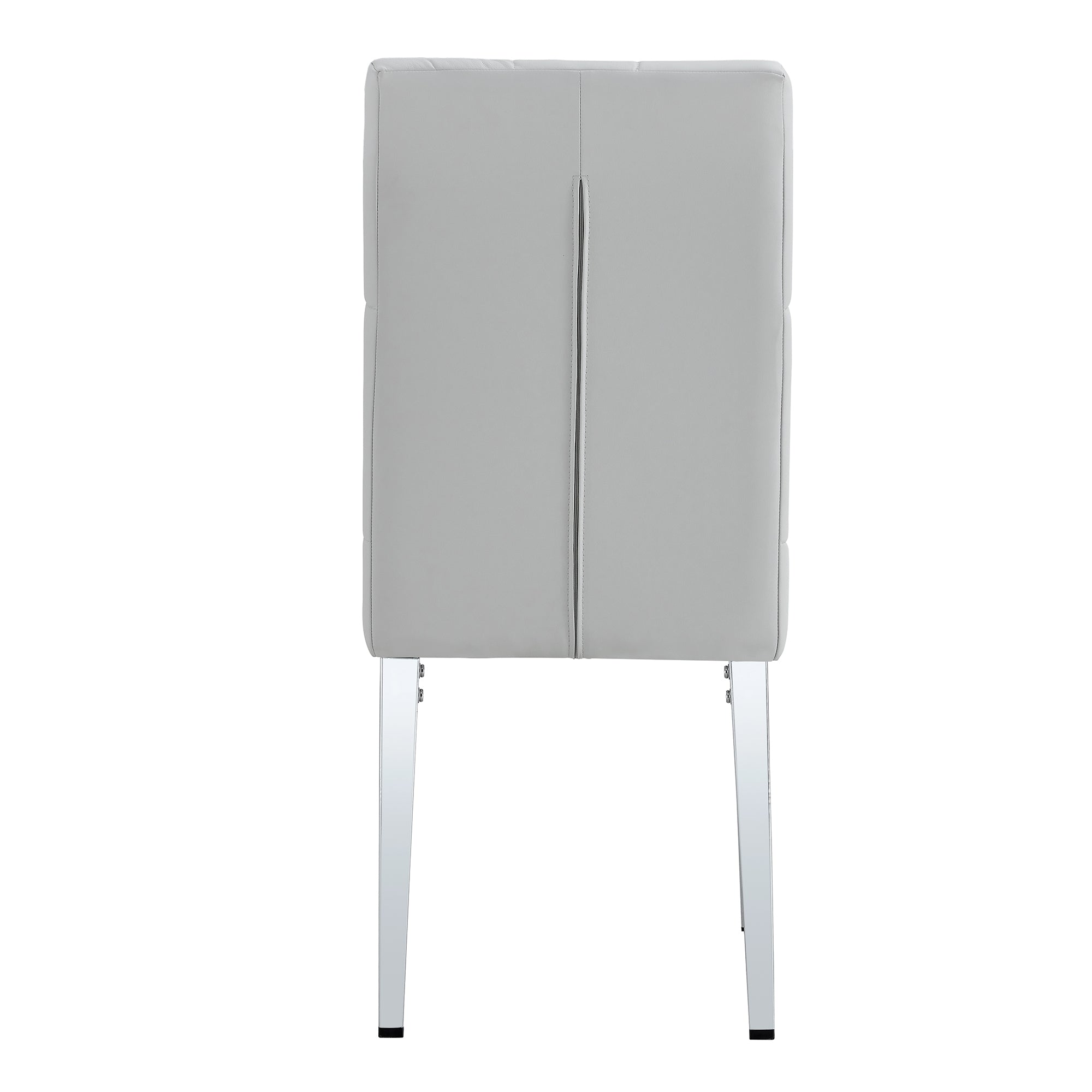 Modern 2-Piece Dining Chairs Set - Light Gray Fabric with Classic Checkered Buckle Design for Kitchen, Dining Room & Conference Room | Comfortable Seating for Home & Office Use