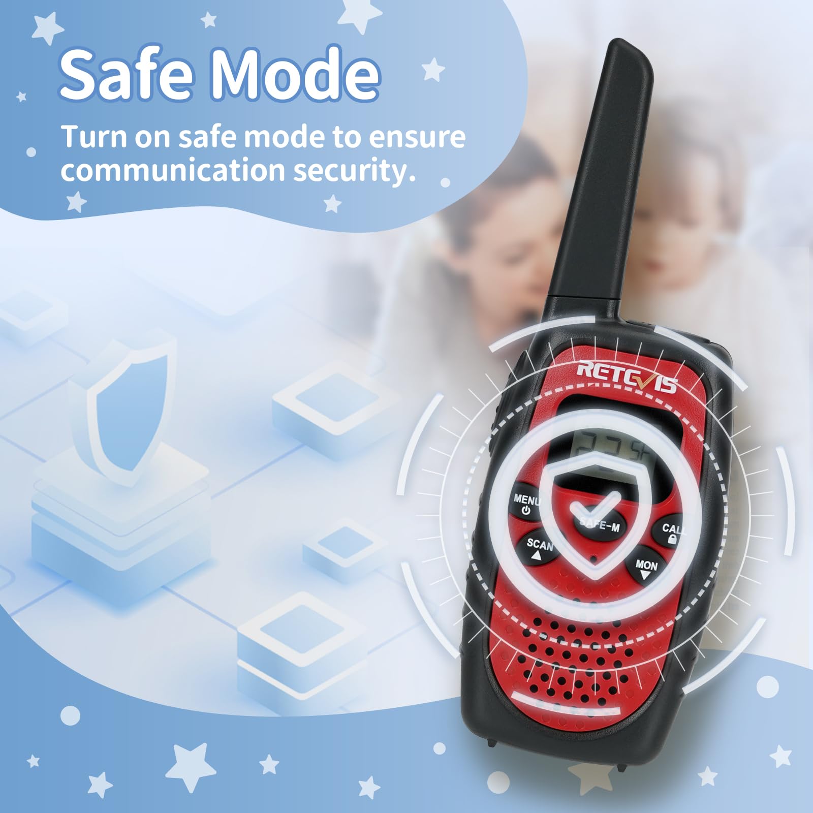 Retevis RT628S Kids Walkie Talkies - 2 Way Radios with Long Range, Safe Mode & VOX - Perfect for Boys & Girls - Ideal for Camping, Hiking & Outdoor Adventures (3 Pack) - Great for Family Trips, Theme Parks & Backyard Explorations