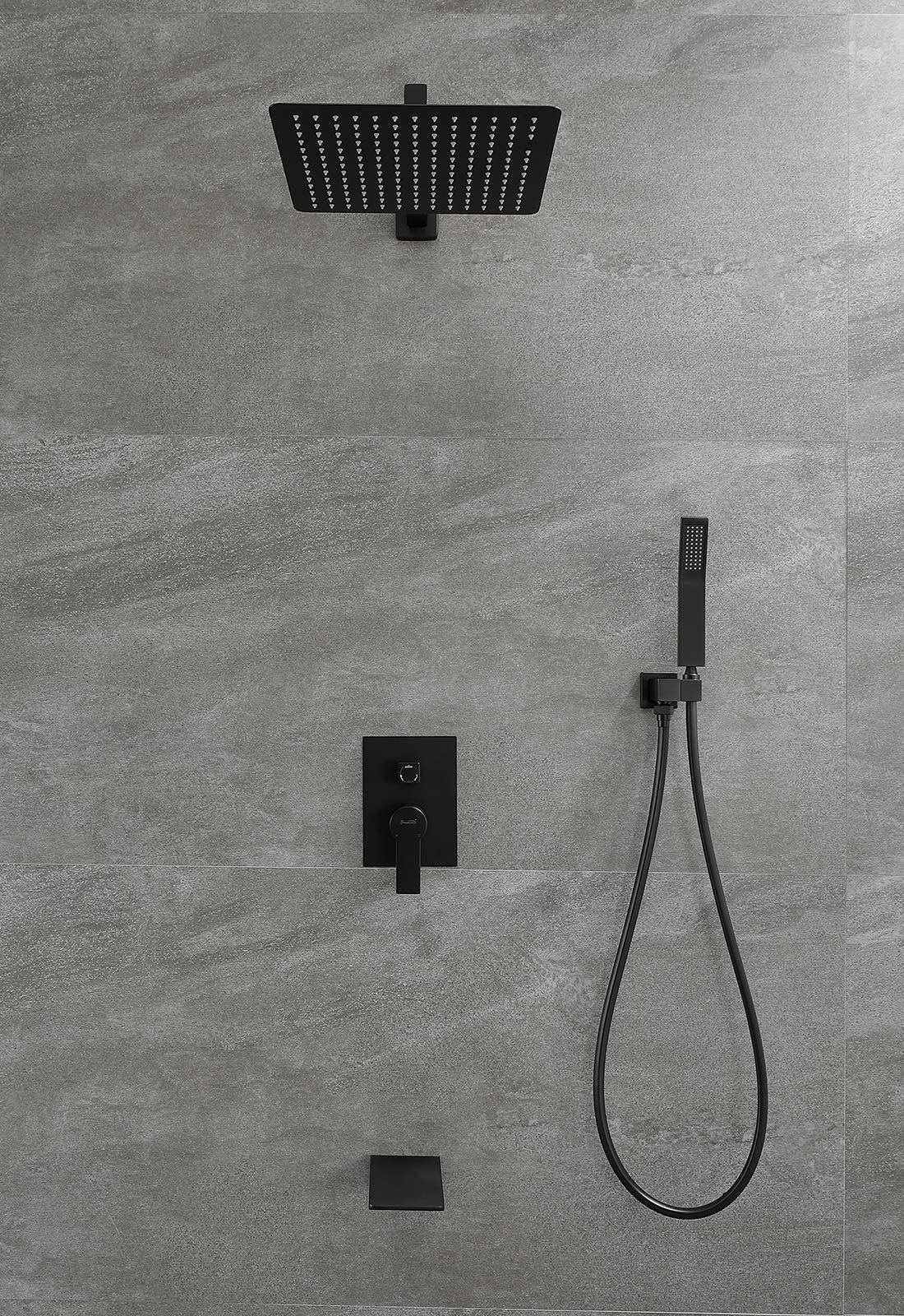 SHAMANDA Matte Black Shower System with 12
