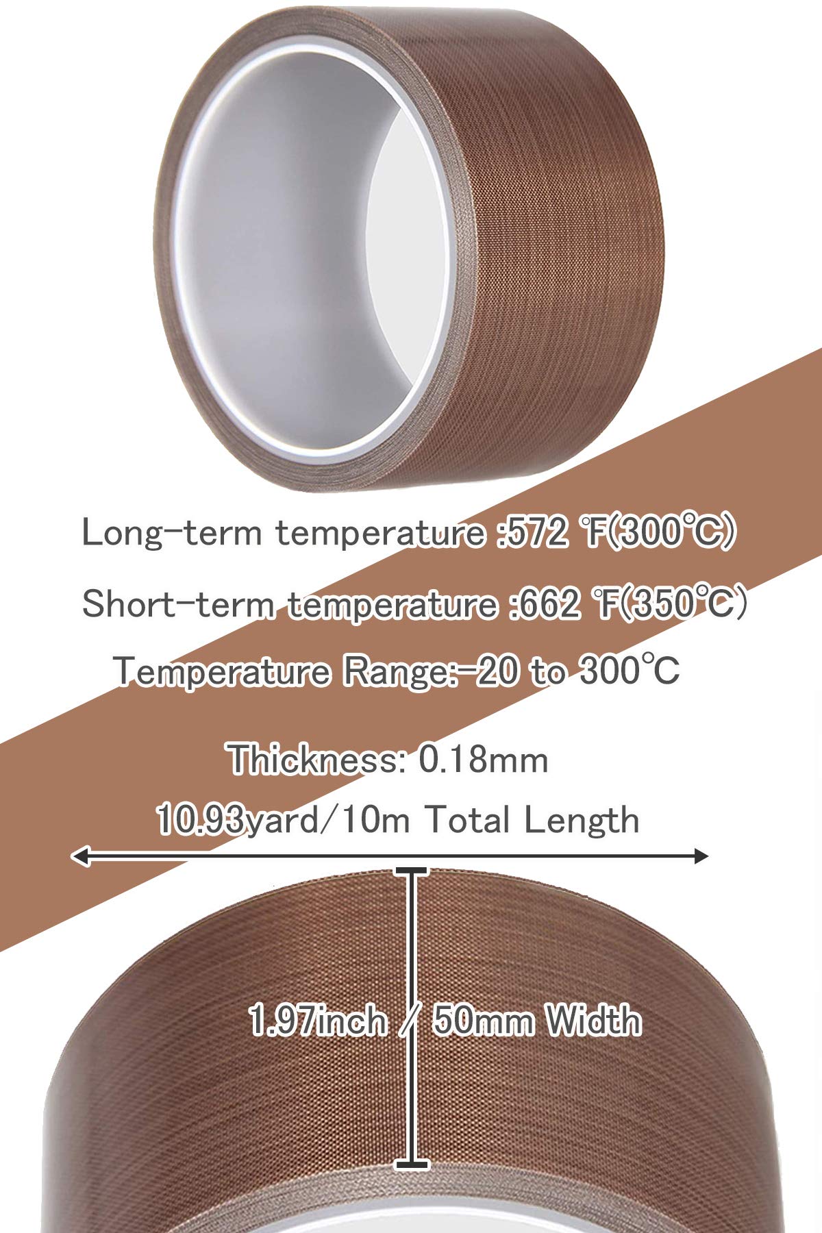 High Temperature PTFE Coated Fiberglass Teflon Tape - 2