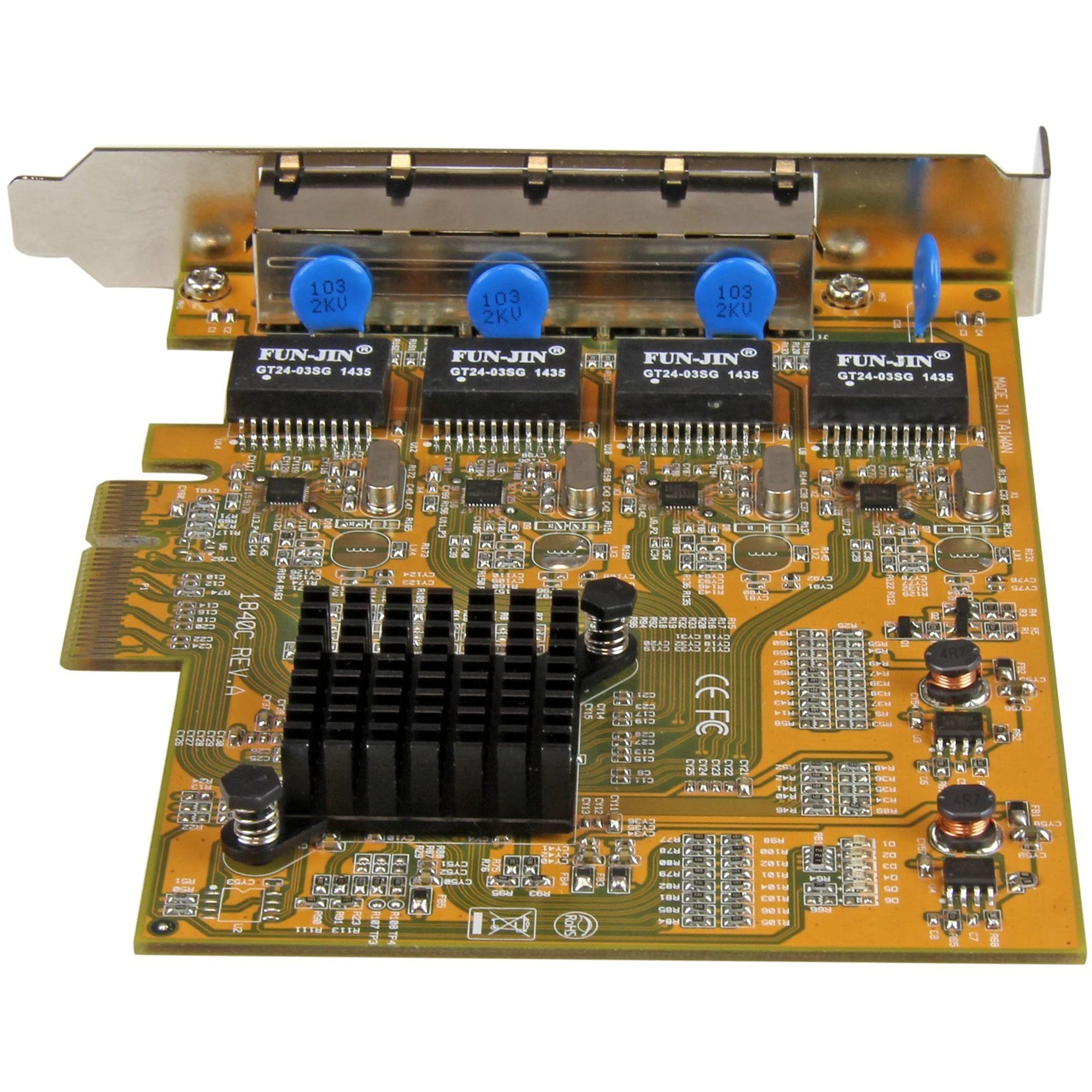 StarTech.com 4 Port PCIe Gigabit Ethernet Network Card - Standard Profile - RJ45 Port - Realtek RTL8111G Chipset - NIC Server Adapter for High-Speed Networking (ST1000SPEX43) - Ideal for Gaming PCs, Workstations, and Server Upgrades