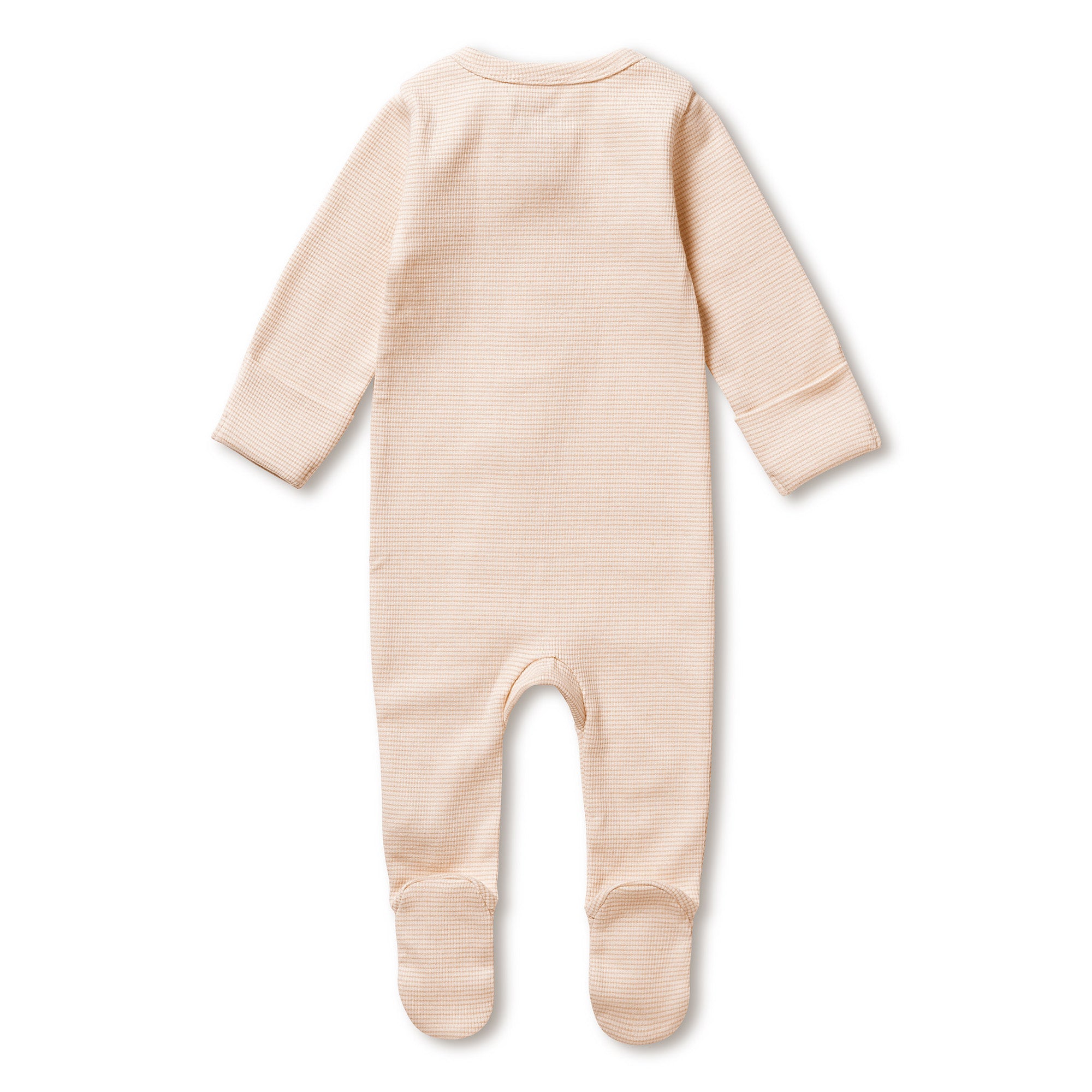 Organic Cotton Baby Stripe Rib Zipsuit with Feet - Soft & Comfortable One-Piece Pajamas for Newborns & Infants - Perfect for Sleepwear, Playtime & Photo Shoots