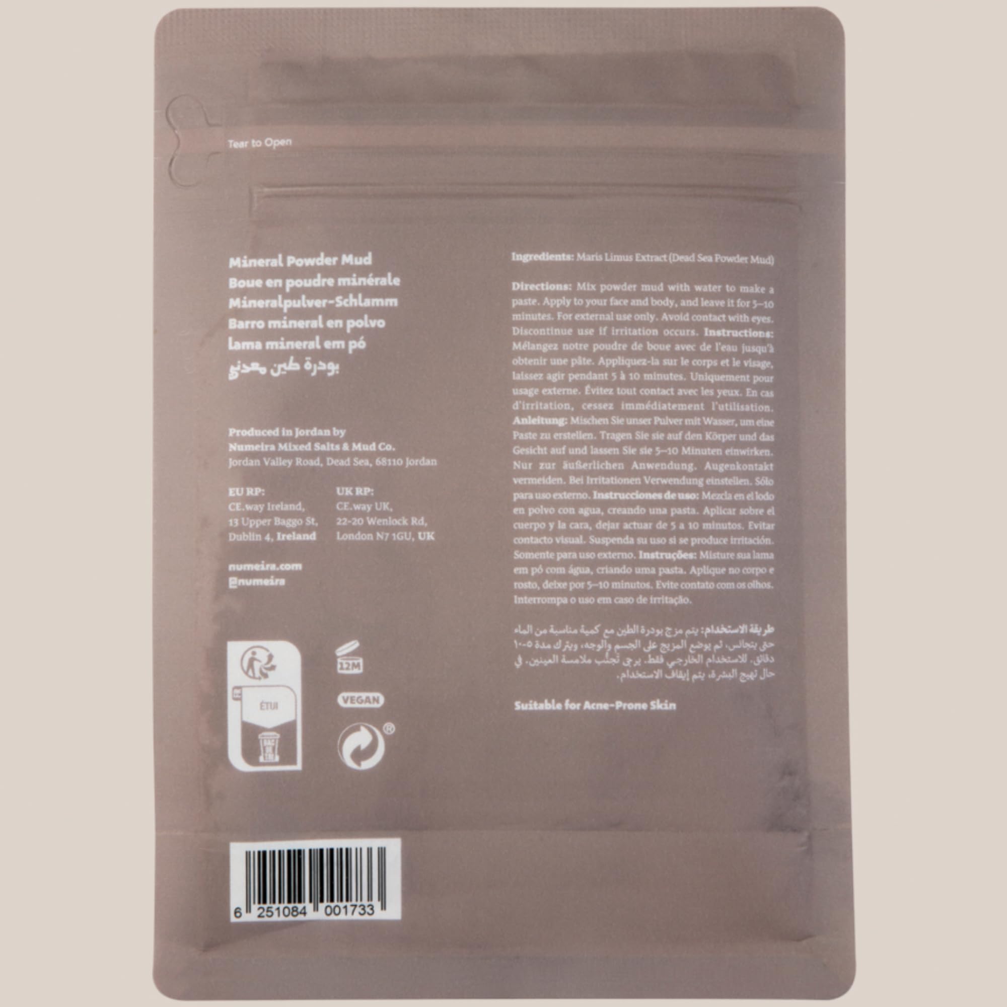 100% Pure Dead Sea Mud Powder - Mineral-Rich Cosmetic Clay for Deep Cleansing | Gentle Face Exfoliator & Body Scrub | Detoxifying Clay Mask for Pore Refinement & Skin Rejuvenation - 250g | Perfect for Spa Day, At-Home Facial Treatments & DIY Skincare Routines