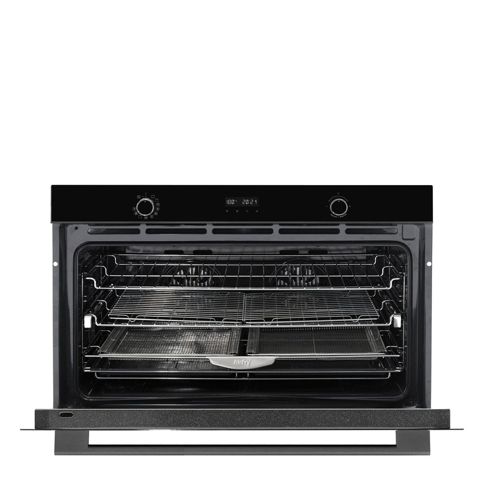 Omega 90cm 11-in-1 Multi-Function Built-In Oven with Air Fryer - Midnight Black (OBO9011AM) | Perfect for Baking, Roasting & Air Frying in Modern Kitchens