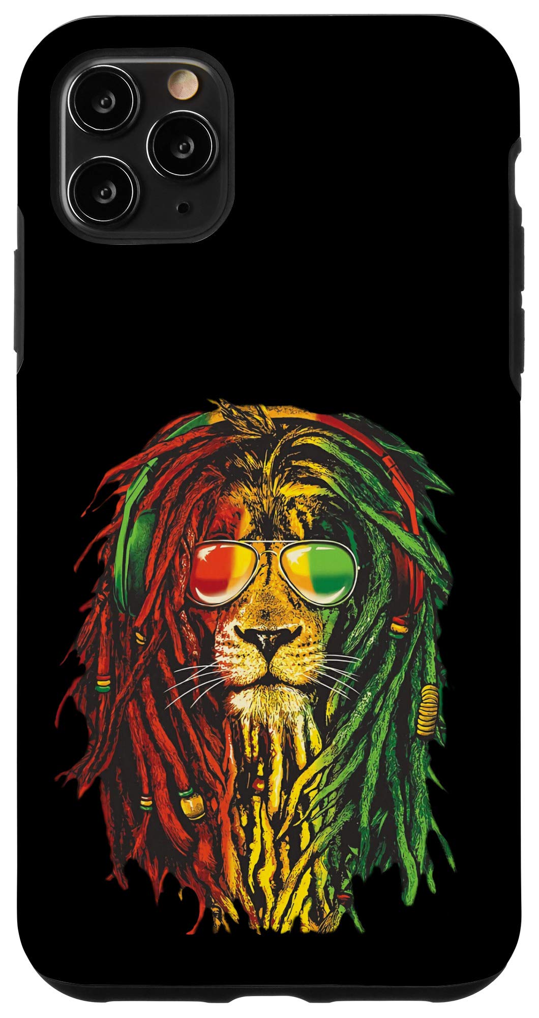 iPhone 11 Pro Max Case with Rasta Reggae Lion Sunglass Art - Perfect Gift for Rastafarian Lovers | Durable Protective Cover for Daily Use & Travel