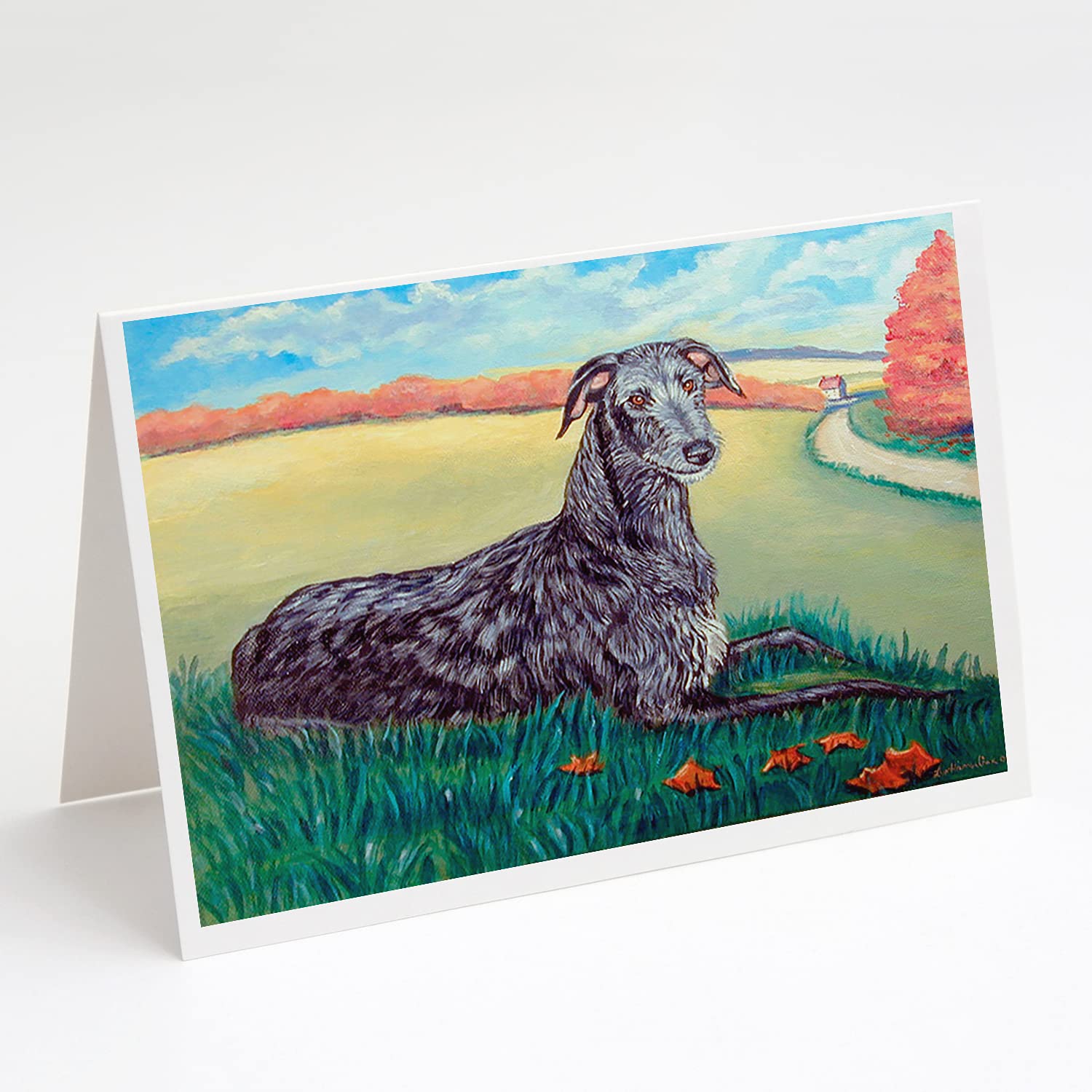 Scottish Deerhound Greeting Cards Set - Pack of 8 Blank A7 Note Cards (5x7) with Envelopes | Whimsical Dog Lover Stationery | Perfect for Birthdays, Thank You Notes & Special Occasions