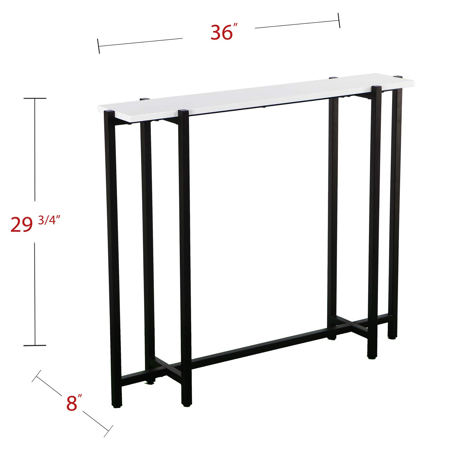 SEI Furniture Helena Contemporary Narrow Console Table - Black | Modern Entryway Sofa Table for Hallway, Living Room & Foyer Decor
