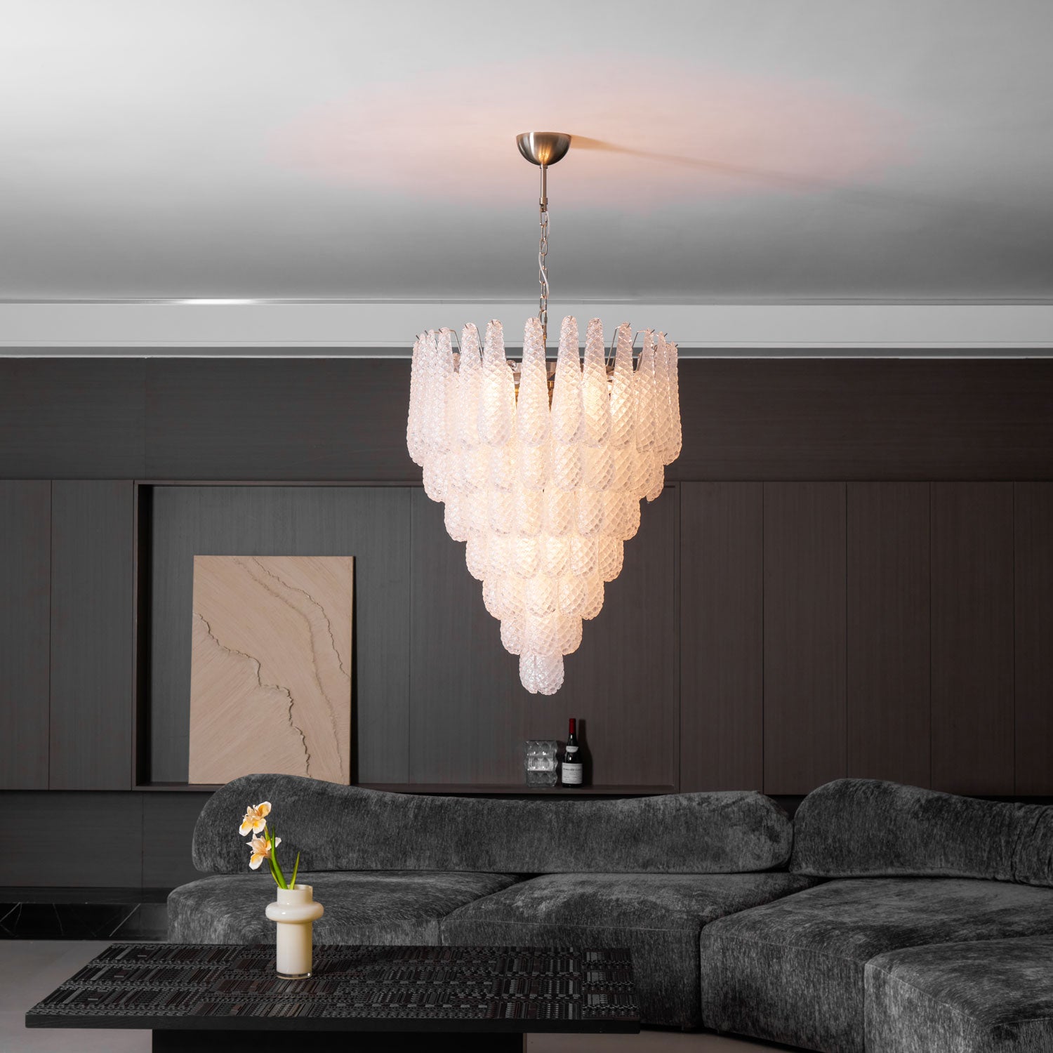 Exquisite Murano Glass Droplet Chandelier - Handcrafted Italian Crystal Pendant Light for Dining Room, Living Room & Bedroom Decor
