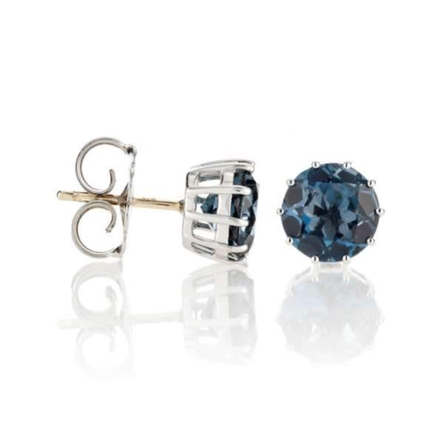 London Blue Topaz Dottie Earrings – Elegant Stud Earrings for Women, Perfect for Parties, Weddings & Everyday Wear