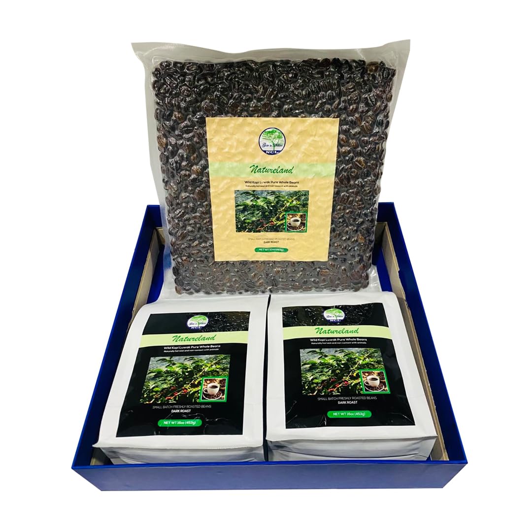 Premium Kopi Luwak Whole Bean Coffee 42oz - 100% Authentic Civet Cat Coffee Beans, Dark Roast Specialty Coffee Gift Set - Perfect for Gourmet Coffee Lovers & Luxury Gift Giving