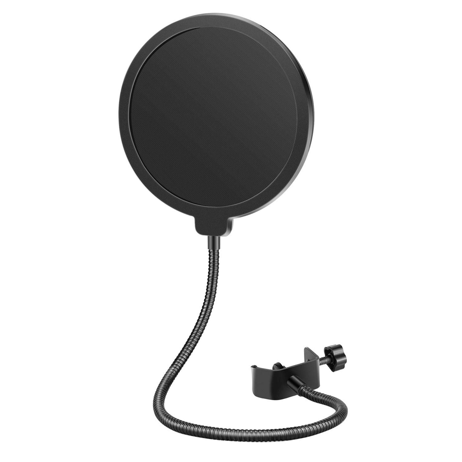 Neewer Dual Layer Pop Filter for Blue Yeti & Other Microphones - 360° Flexible Gooseneck Mic Windscreen with Clip - Perfect for Podcasting, Streaming & Voice Recording