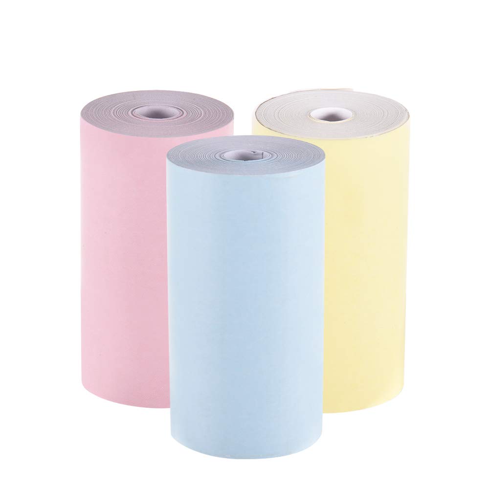 GZlanu 6 Rolls Thermal Sticker Paper Roll 5730mm - Clear Printing for PeriPage A6 Pocket Thermal Printer & PAPERANG P1/P2 Mini Photo Printer (PPCP6R) - Perfect for Shipping Labels, Barcode Tags, and Receipt Printing