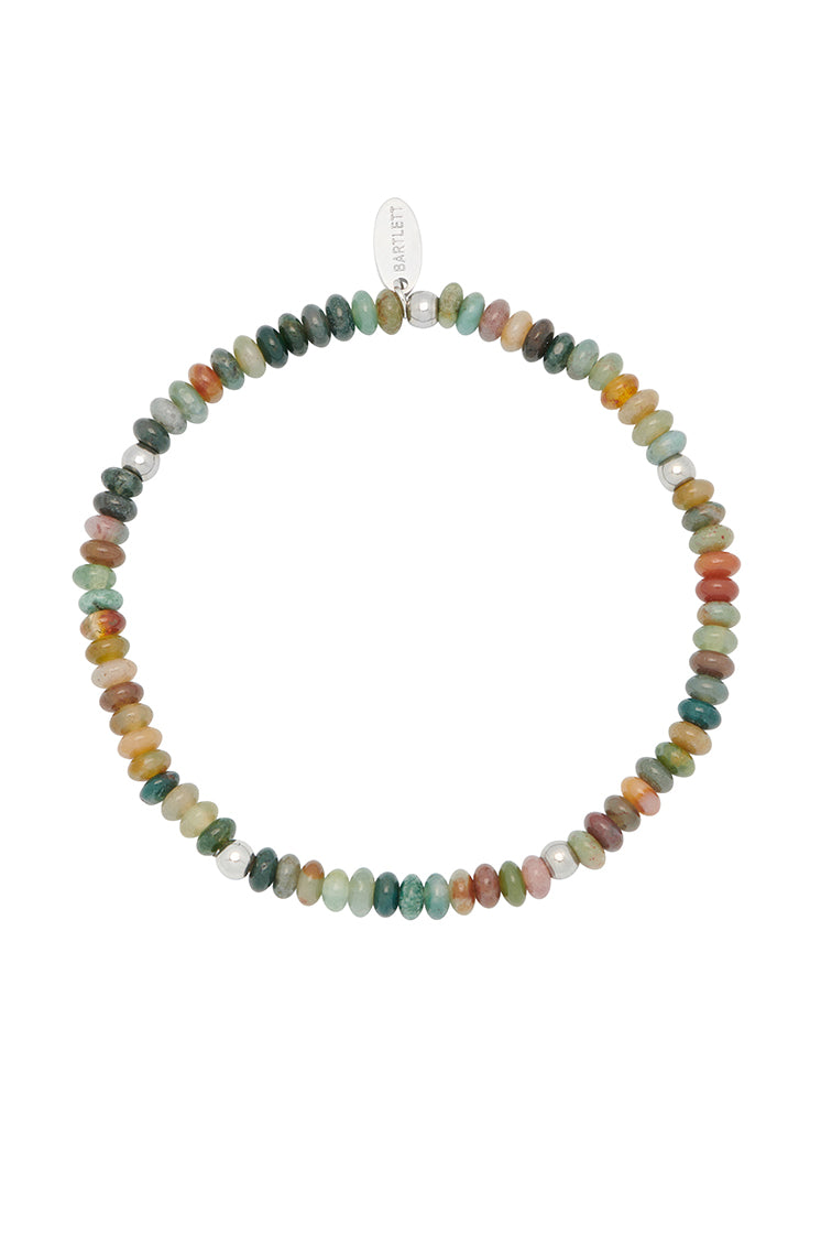 Men's Stretch Disc Bracelet with Natural Gemstones - Adjustable Beaded Bracelet for Yoga, Meditation & Everyday Wear