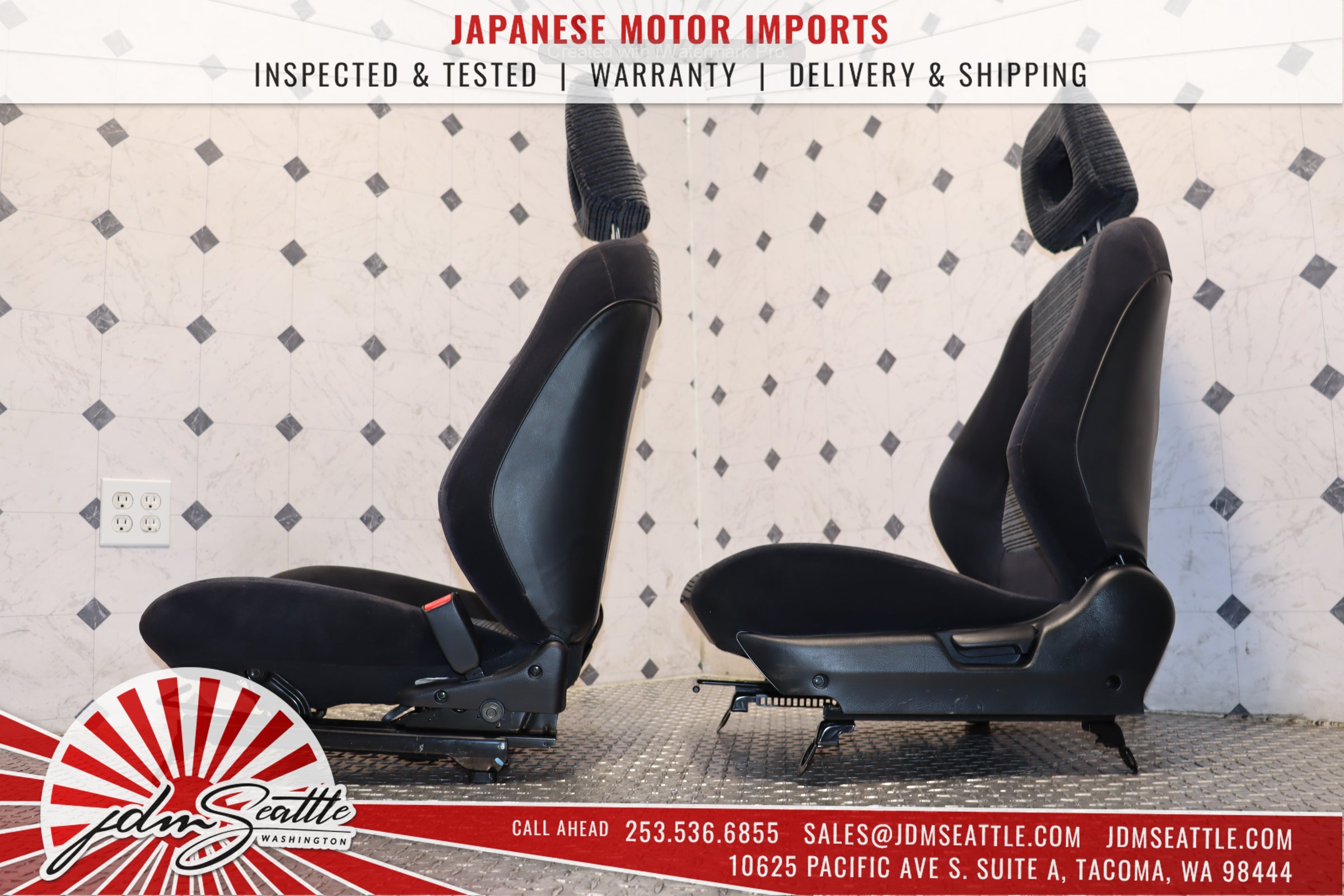 1993-2001 Honda Acura Integra DB6 OEM Front & Rear Cloth Seat Set - Perfect Replacement for Classic Car Restoration & Interior Upgrade