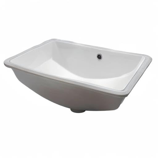 Mocoloo 20x15 Inch Undermount Bathroom Sink - White Porcelain Rectangular Ceramic Vanity Sink with Overflow Drain, 7.5