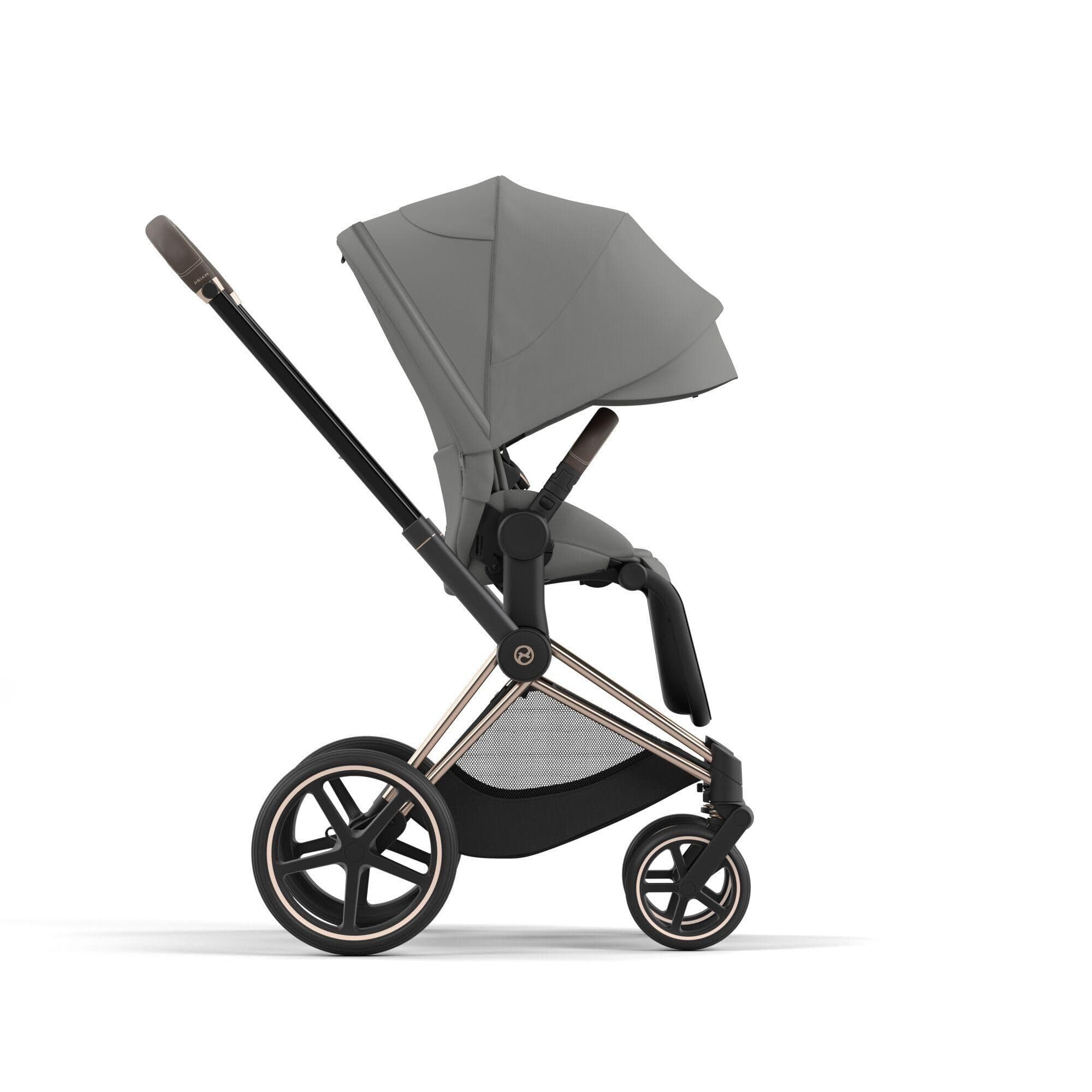 Cybex Priam 4 Complete Stroller - Luxury Chrome/Brown Baby Stroller with All-Wheel Suspension | Perfect for City Walks, Travel & Everyday Use