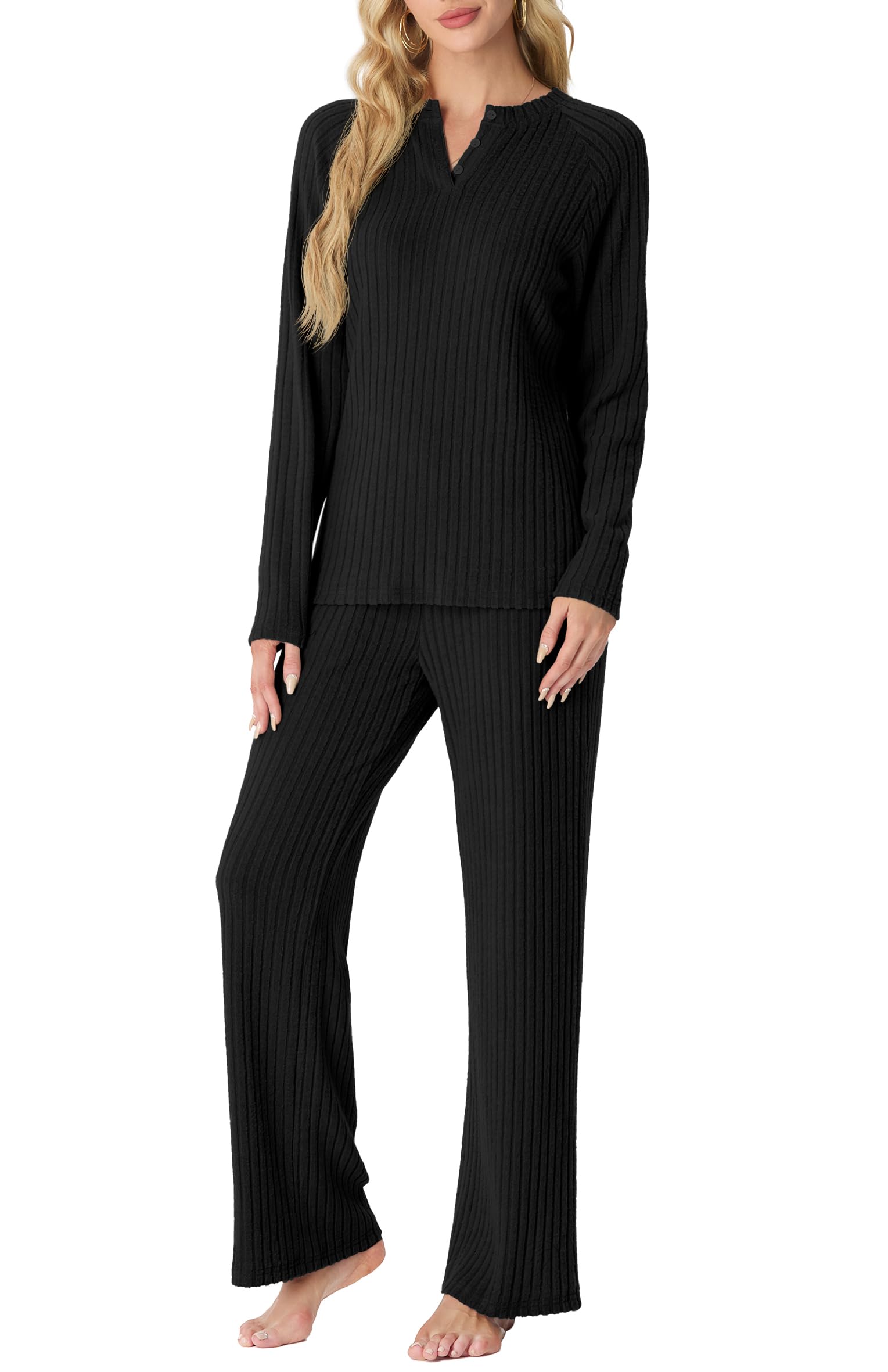 PrinStory Women's Pajama Sets - Soft Long Sleeve Winter Pajamas for Women, Cozy 2-Piece Lounge Set | Perfect for Sleepwear, Relaxing at Home & Gift Giving