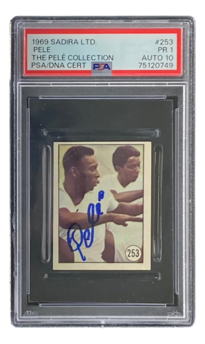 Pele Signed 1969 Sadira Ltd #253 Trading Card PSA/DNA PR1 Auto 10 - Rare Collectible Soccer Memorabilia for Sports Fans & Investors