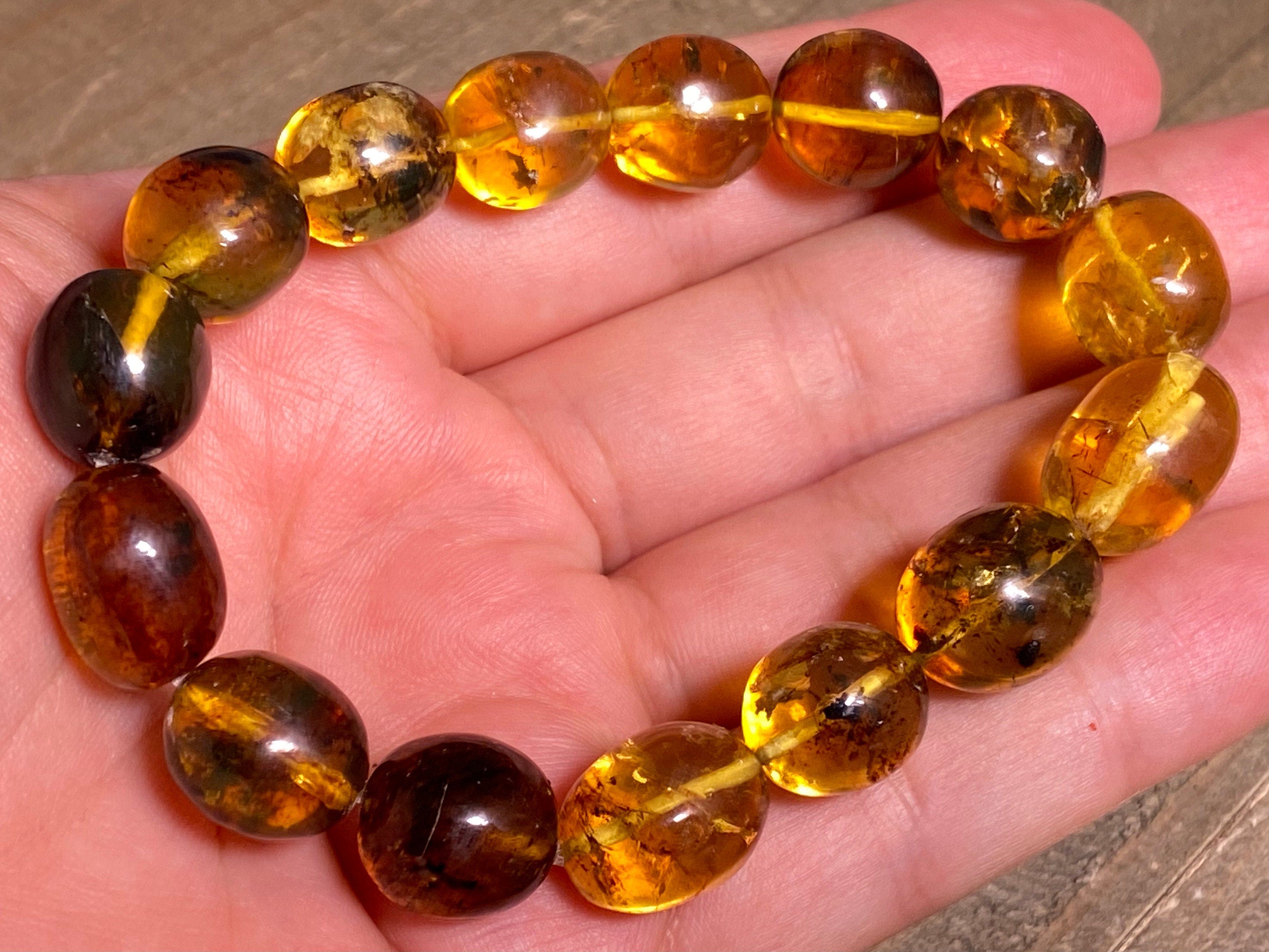 Mexican Amber Crystal Beaded Bracelet - Handmade Healing Jewelry with Natural Stones for Women | Spiritual Wellness, Meditation & Energy Balancing Accessory