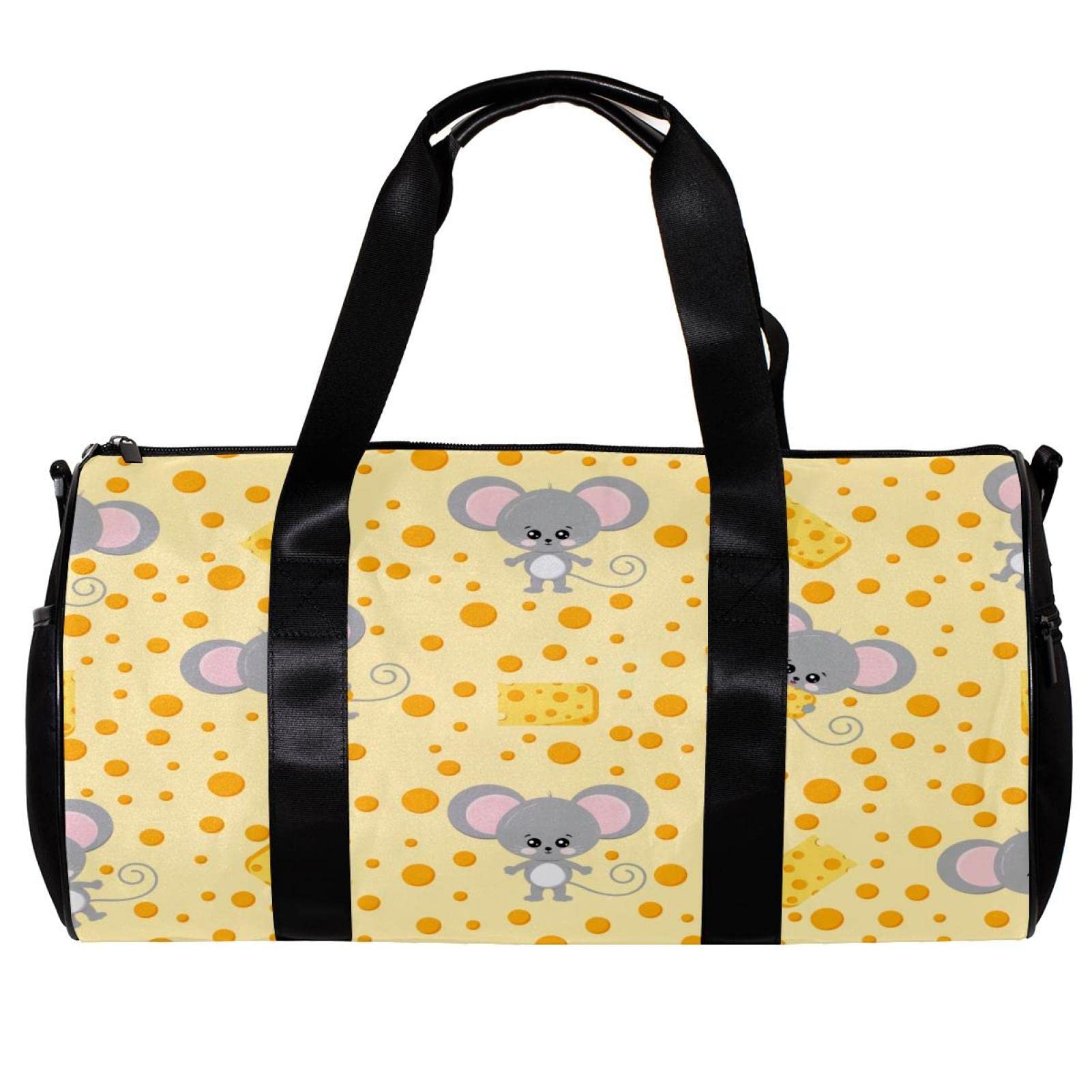 Foldable Travel Duffel Bag for Women & Men - Lightweight Gym Weekender, Sports Duffle Bag with Cute Mouse Design - Perfect for Workouts, Weekend Trips & Outdoor Adventures