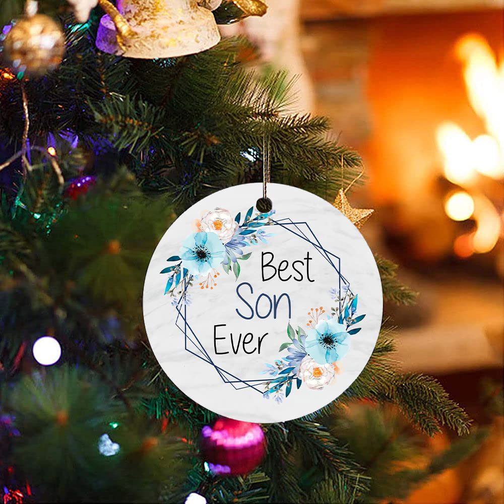 Best Son Ornament - Inspirational Gift for Christmas & Birthday - Tree Decoration for Boy