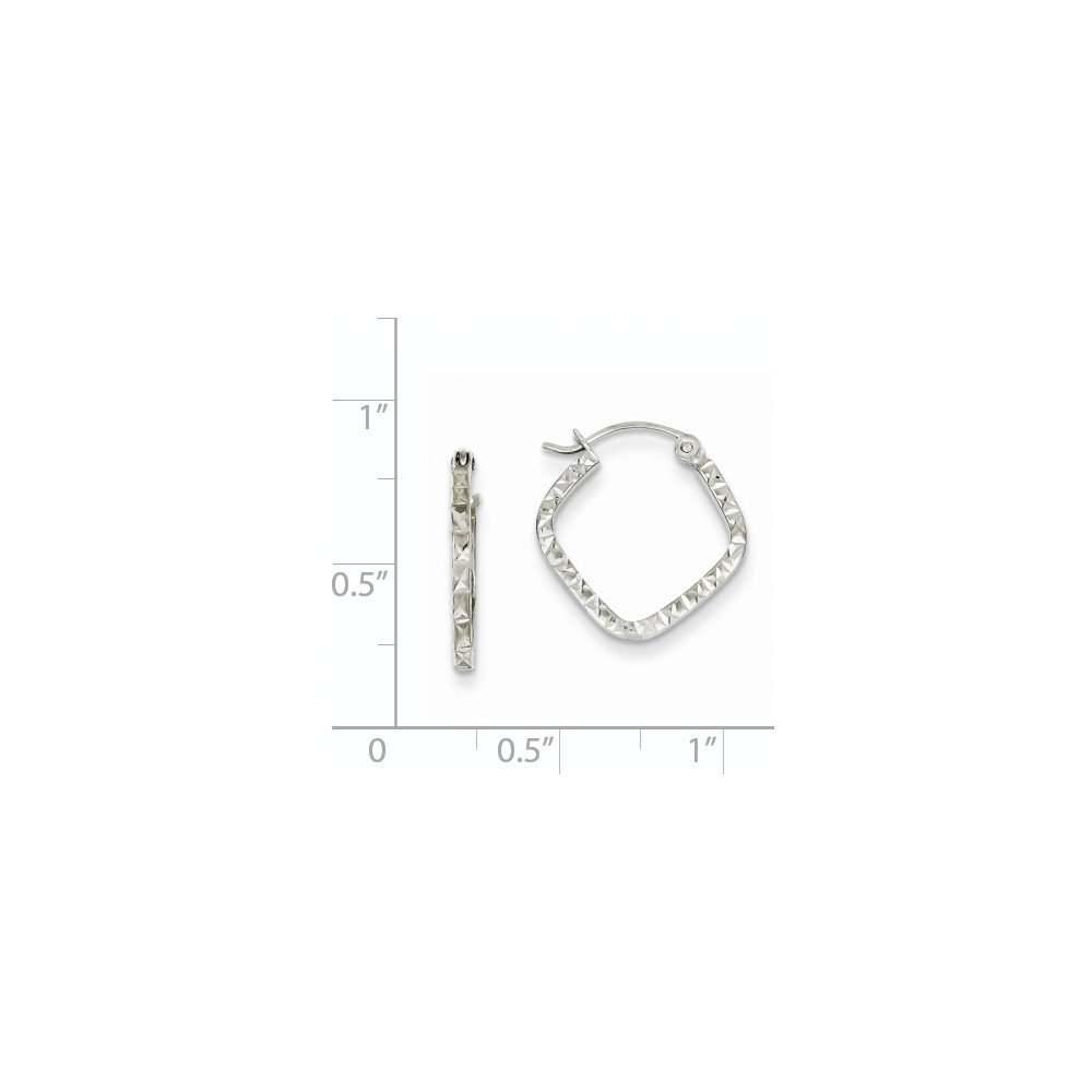 14K Yellow Gold Satin Diamond Cut Hollow Twisted Hoop Earrings for Women - Elegant Dangle Hoops for Party, Wedding & Everyday Wear