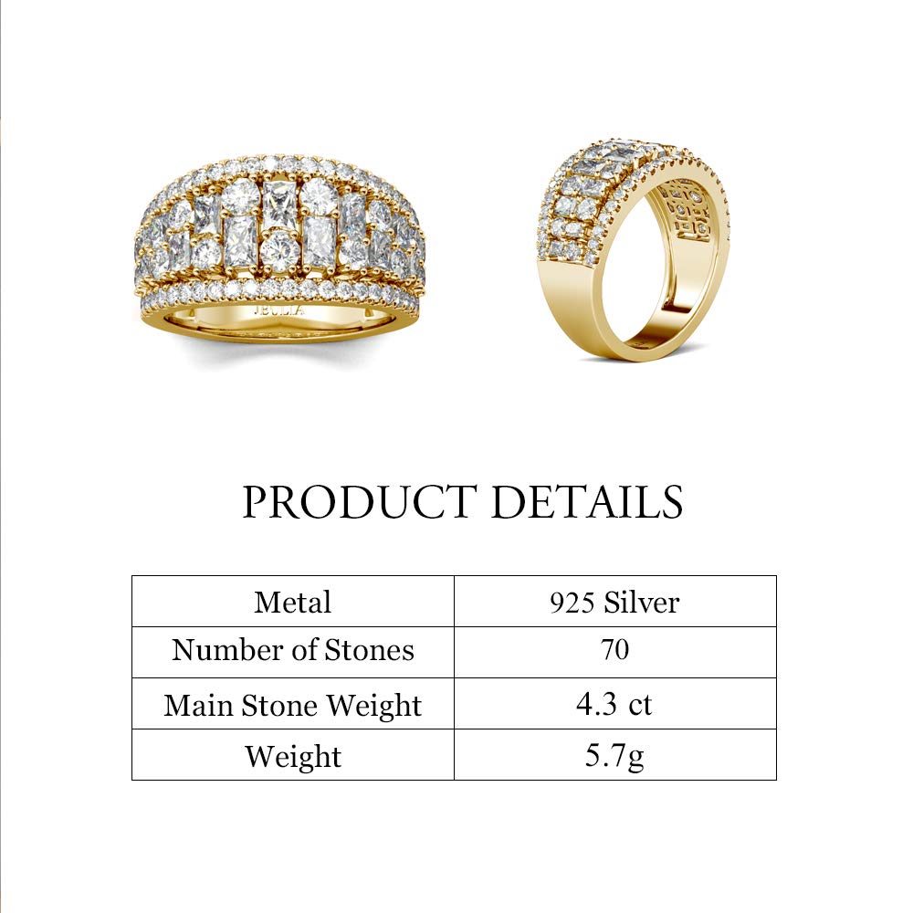 Jeulia 925 Sterling Silver Women's Diamond Band Rings - Cubic Zirconia Wedding, Engagement, Anniversary & Promise Rings - Bridal Jewelry Set for Everyday Wear & Special Occasions