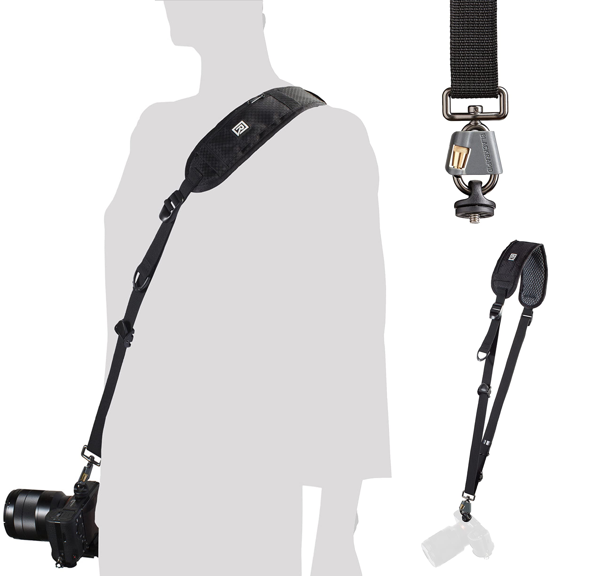 BLACKRAPID RS-4 Retro Classic Camera Sling Strap - Adjustable DSLR SLR Mirrorless Camera Neck Strap for Right & Left Handed Photographers - Perfect for Travel, Street & Wedding Photography