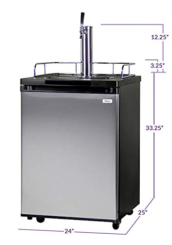 Kegco HBK209S-1 Stainless Steel Keg Dispenser - Commercial & Home Beer Tap System for Parties, Bars, Restaurants