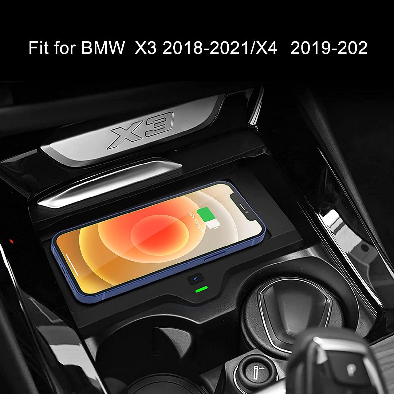 Wireless Charging Pad Compatible with BMW X3 G01 (2018-2022) & X4 (2019-2022) | Qi-Certified Fast Charger for iPhone Samsung Galaxy | Center Console Organizer Mat | Perfect for Car Accessories & Phone Charging on the Go
