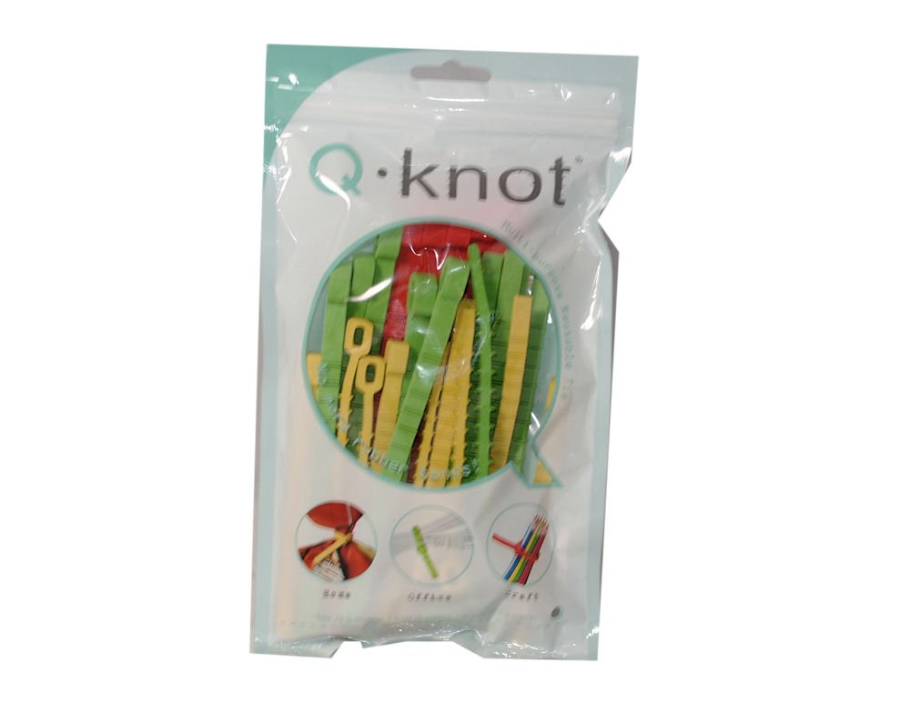 25 Pack Reusable Q Knot Cable Ties - Assorted Colors & Sizes for Wire Management, Organizing Cables, Home Office, DIY Projects, and Outdoor Use
