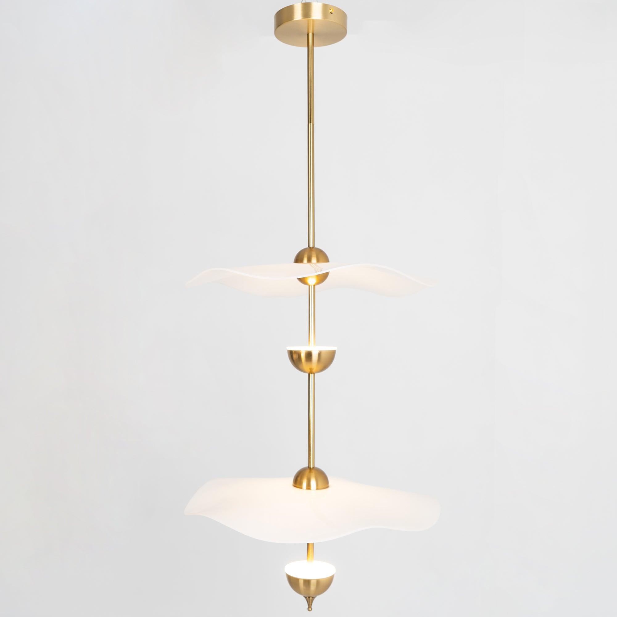 Envolee Double Biscuit Pendant Light - Modern Industrial Ceiling Fixture for Kitchen Island, Dining Room & Bar Lighting - Dimmable Vintage Edison Bulb Chandelier