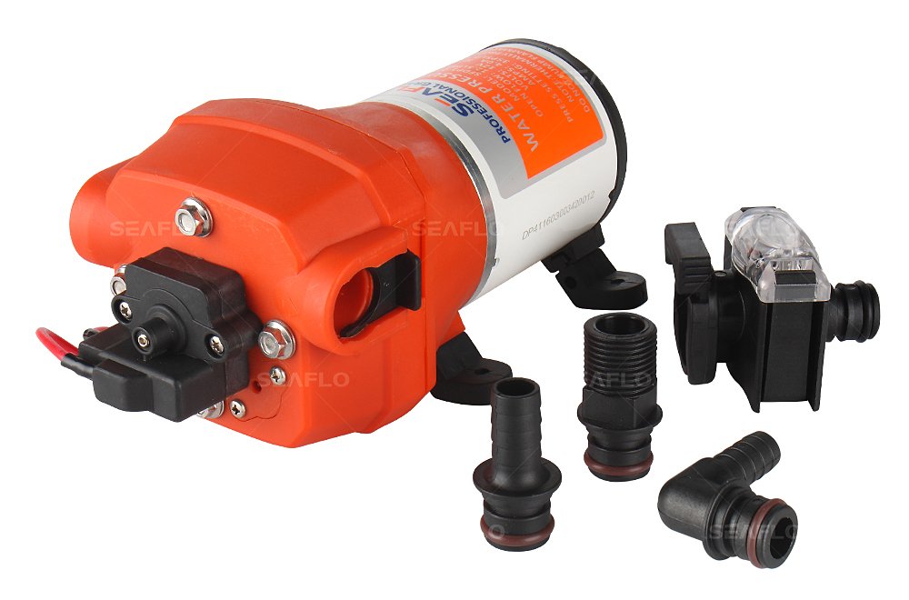 SEAFLO 41 Series DC Water Pump System 12V 12.5 LPM 35 PSI - High Flow Marine, RV, and Off-Grid Water Pump for Boats, Campers, and Outdoor Adventures